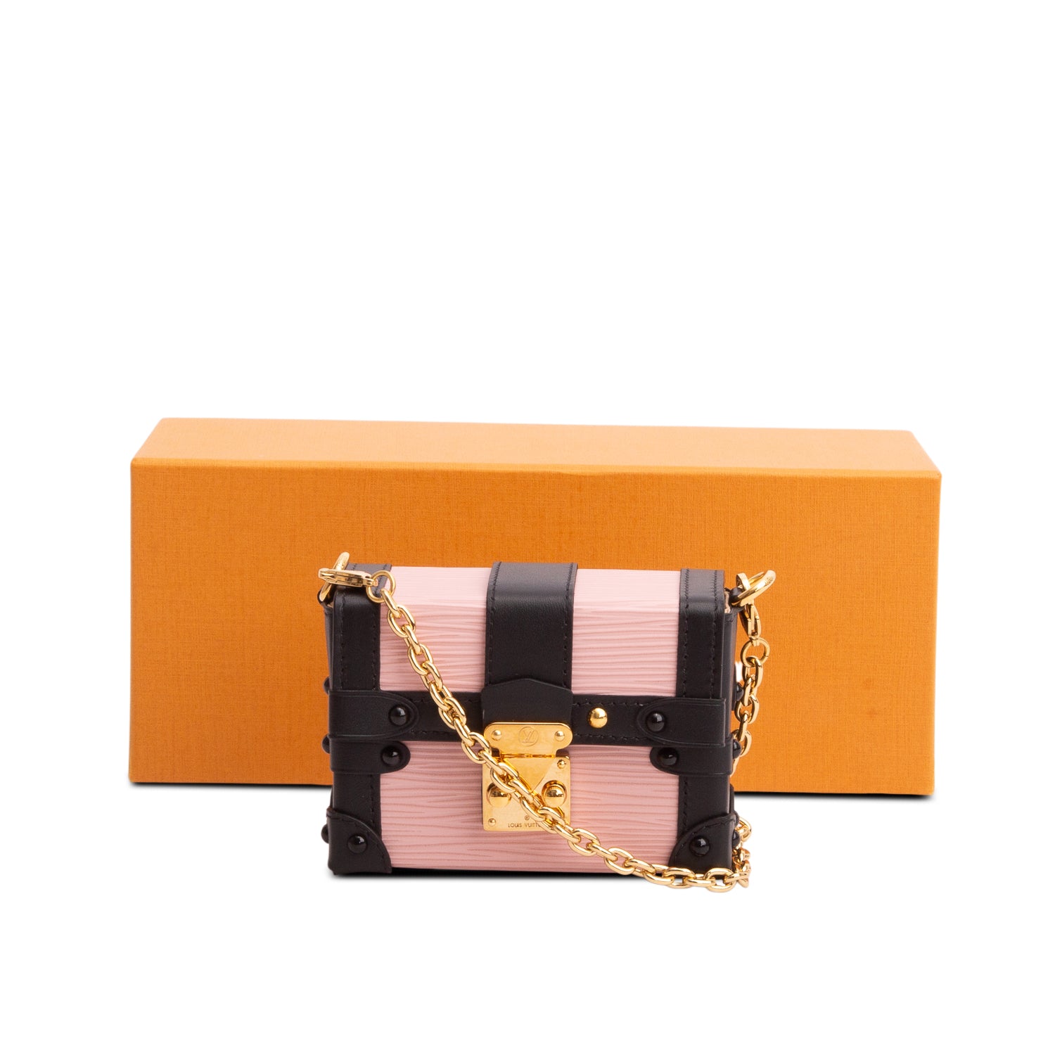 Louis Vuitton Pink Epi Essential Trunk NM w/ Box & Chain