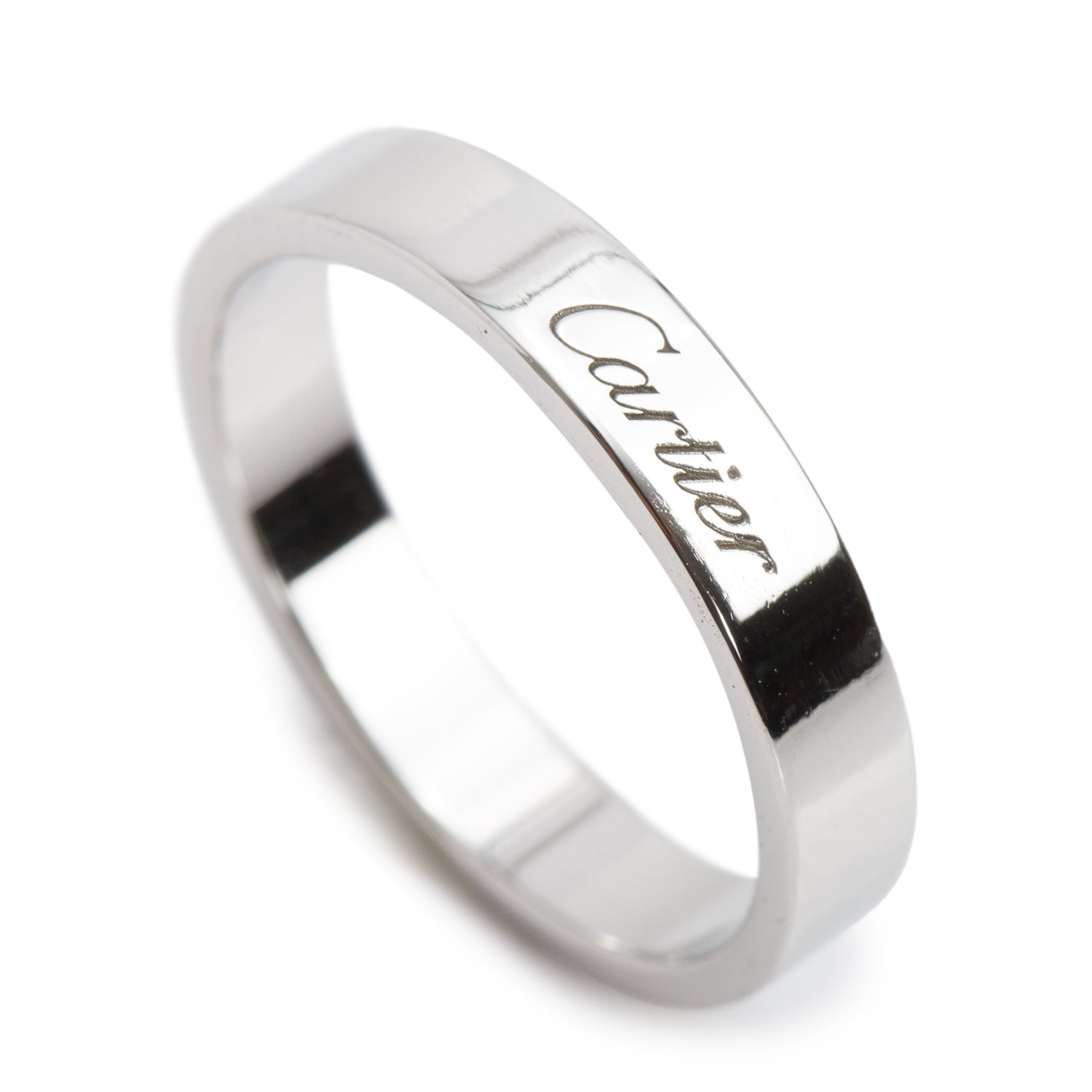 Cartier Platinum C de Cartier 4 MM Wedding Band Ring, Size 60 9.25
