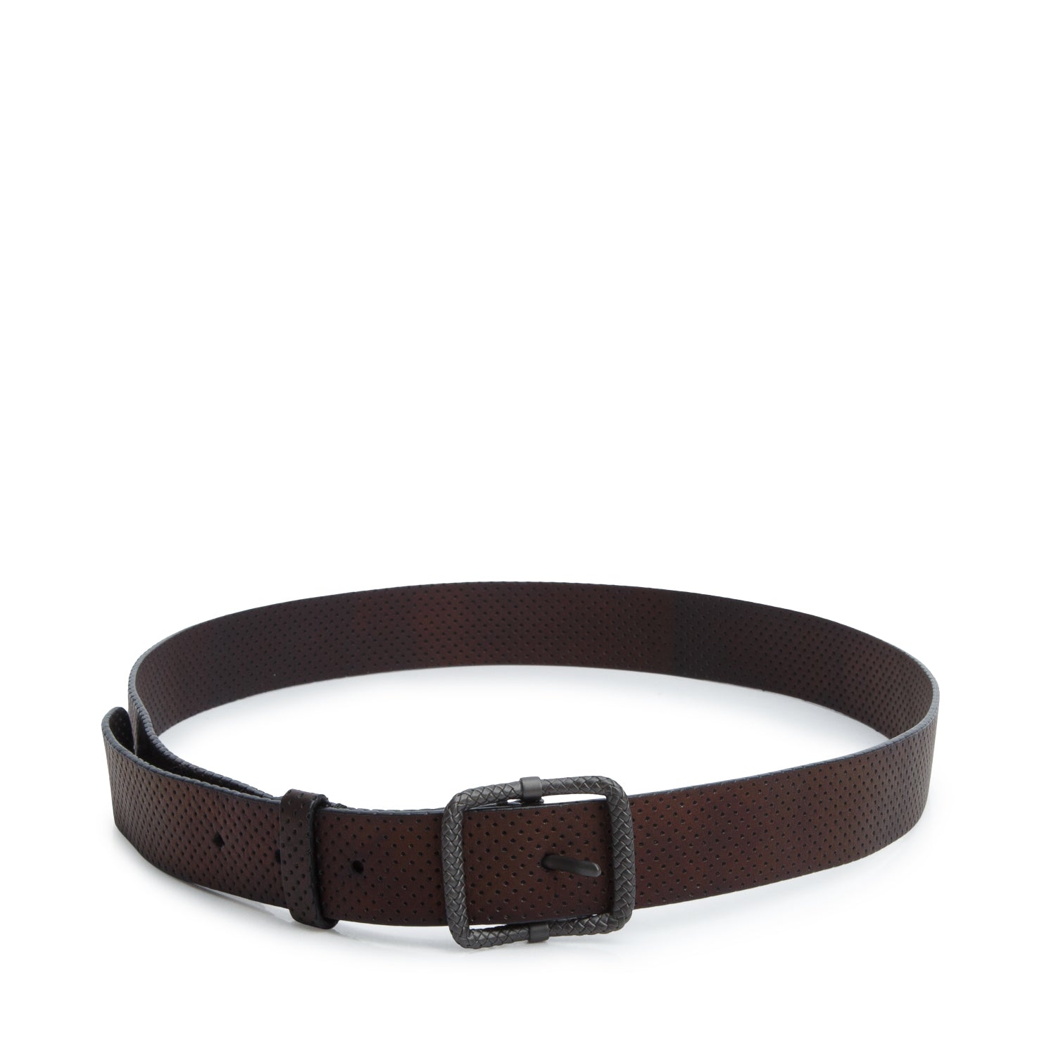 Bottega Veneta Brown Leather Perforated Belt 90 36