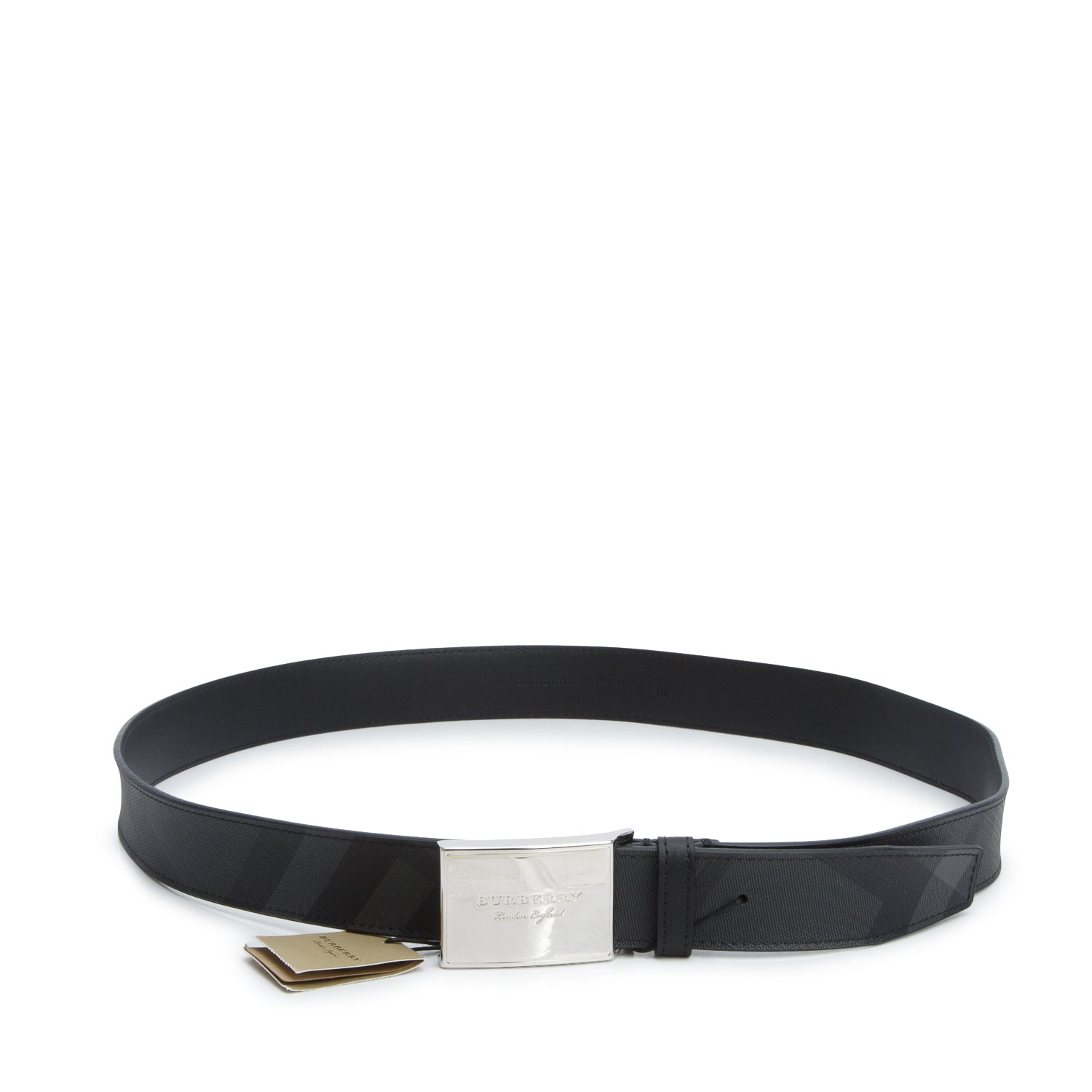 Burberry Black London Check Canvas George Belt 110 44