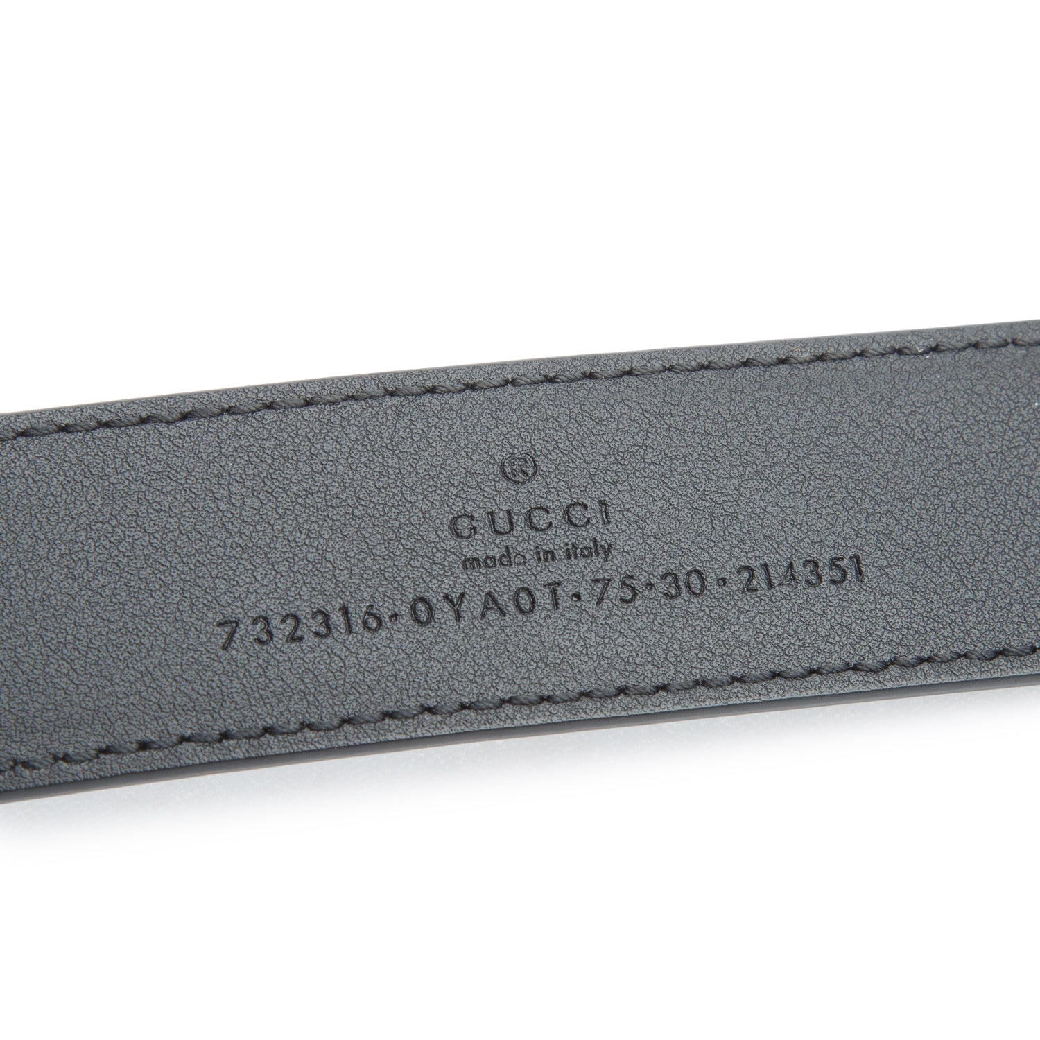 Gucci Black Calfskin Leather Square Buckle Belt 75 30