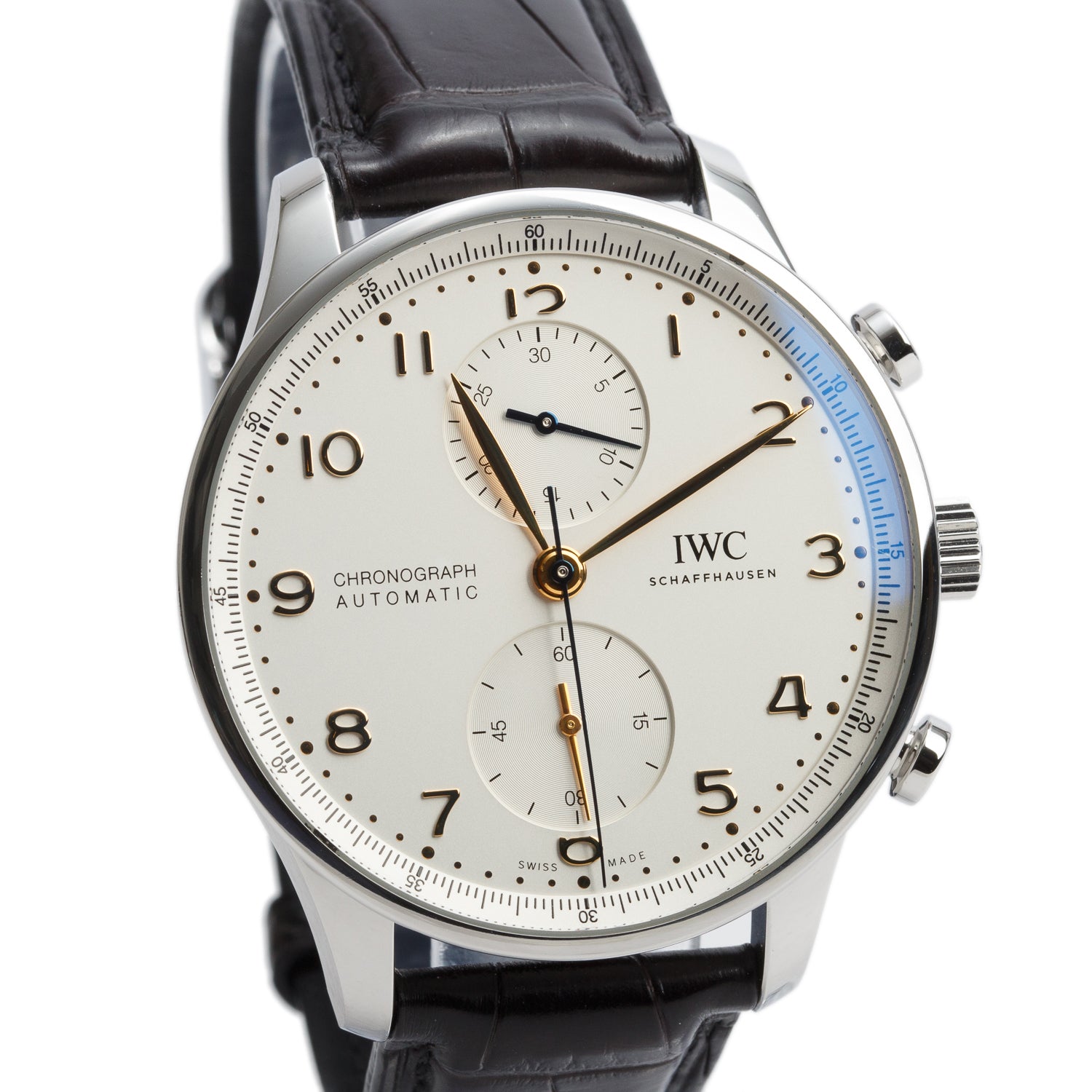 IWC Stainless Steel Portuguese 41 MM Chronograph Automatic Watch IW371445