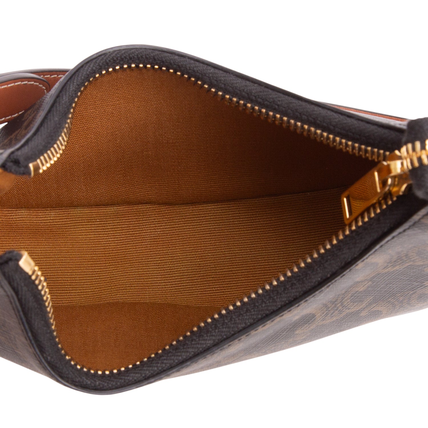 Celine 2022 Brown Canvas Calfskin Mini Ava Triomphe Shoulder Bag