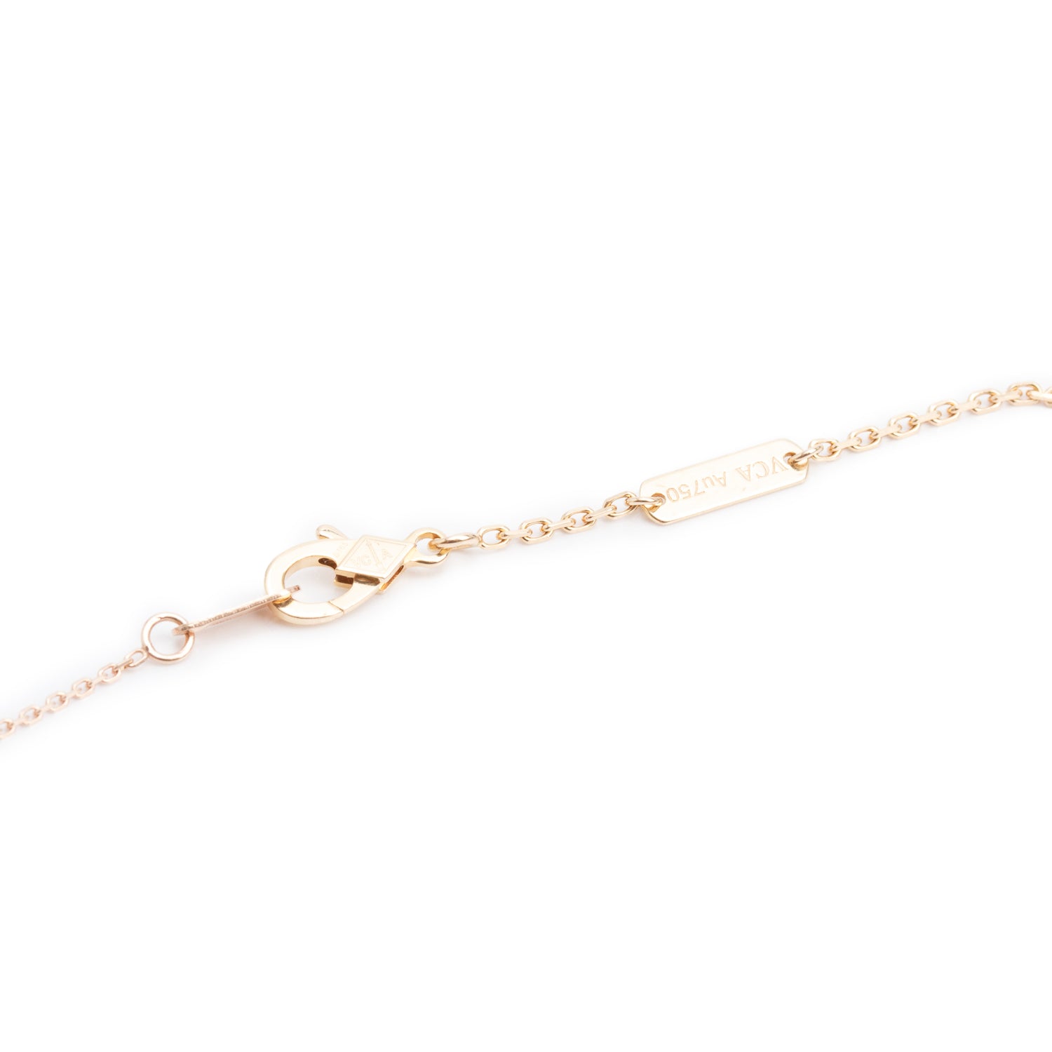 Van Cleef & Arpels 2022 18k Rose Gold Grey Mother of Pearl Vintage Alhambra Pendant Necklace w/ Box & Receipt