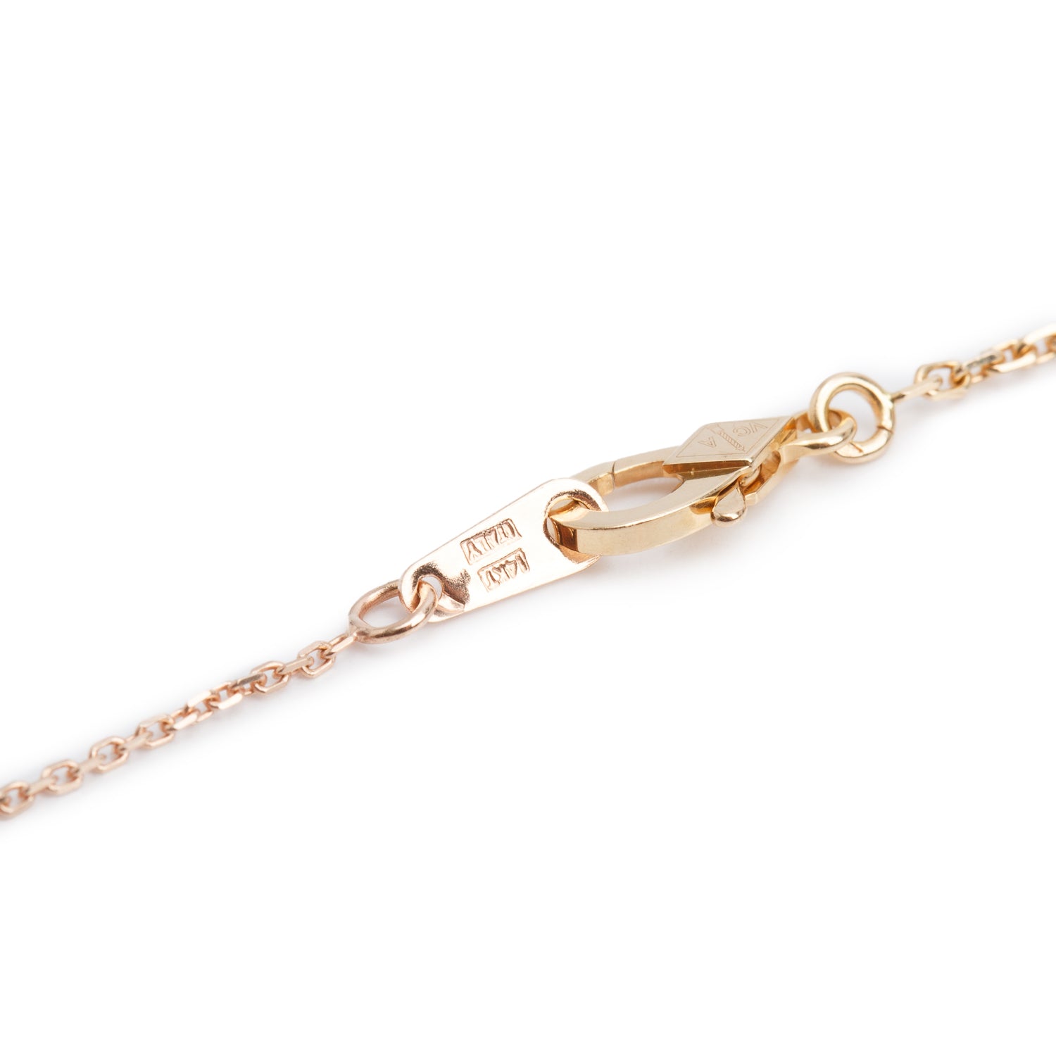 Van Cleef & Arpels 2022 18k Rose Gold Grey Mother of Pearl Vintage Alhambra Pendant Necklace w/ Box & Receipt