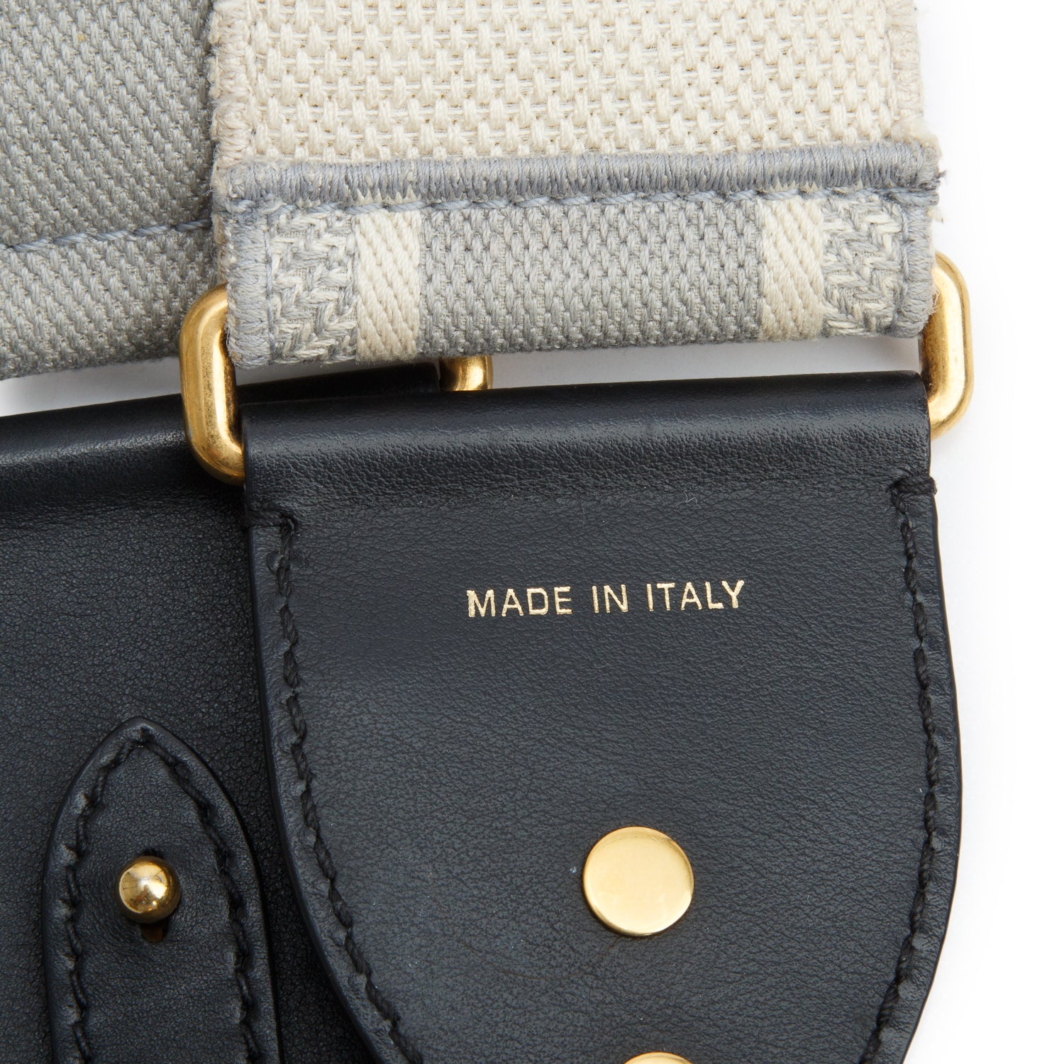 Crhsitian Dior Grey Canvas Embroidered Shoulder Strap