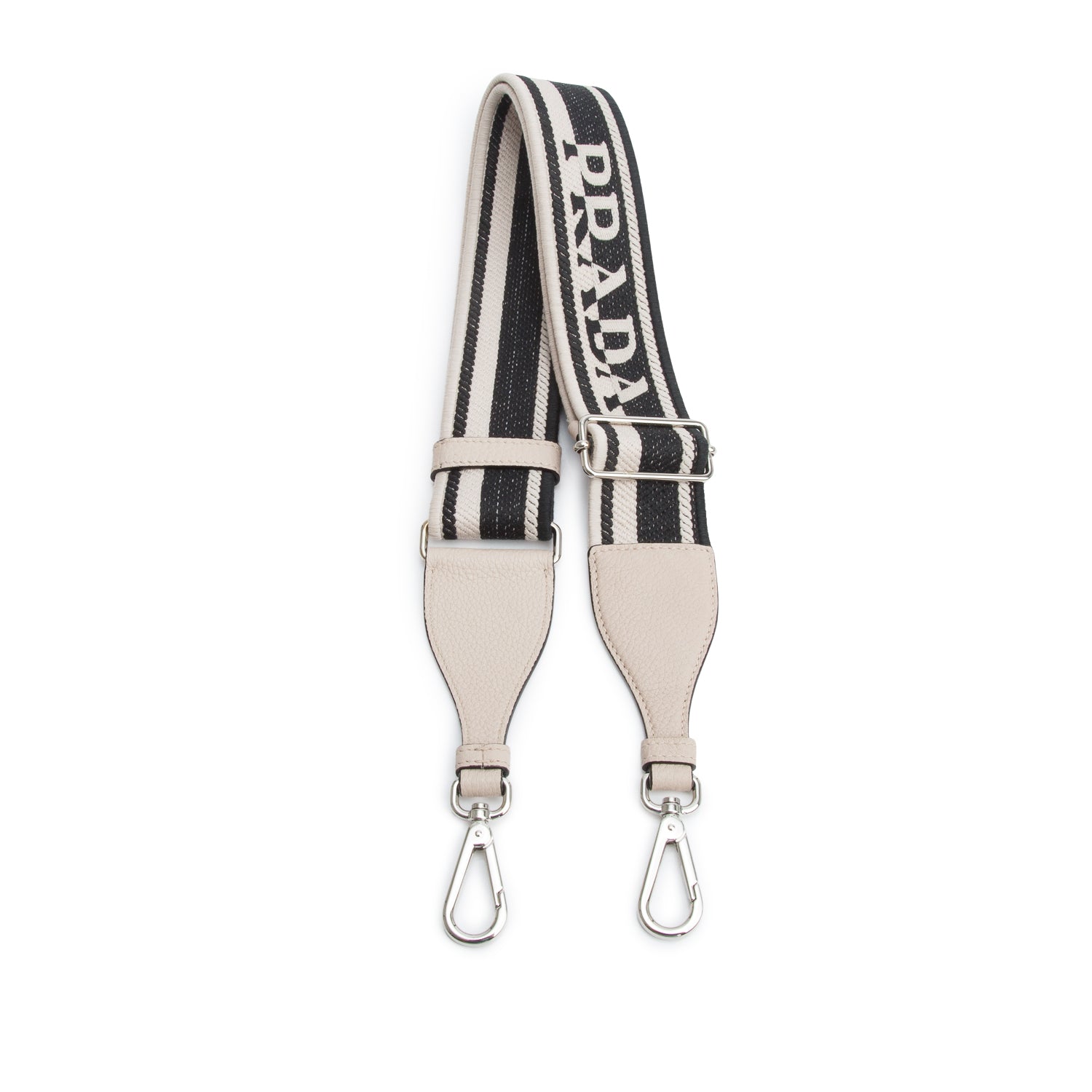 Prada Pink/Black Canvas Striped Adjustable Bag Strap