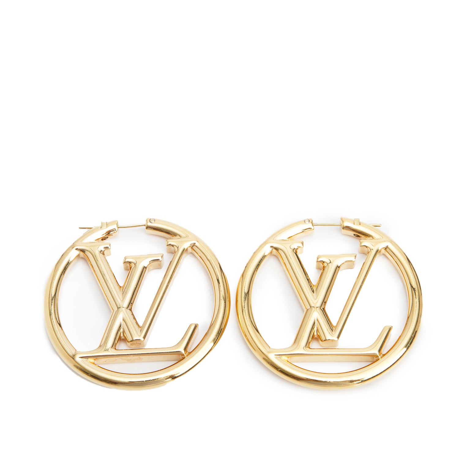 Louis Vuitton 2022 Gold-Plated Louise Hoop GM Earrings