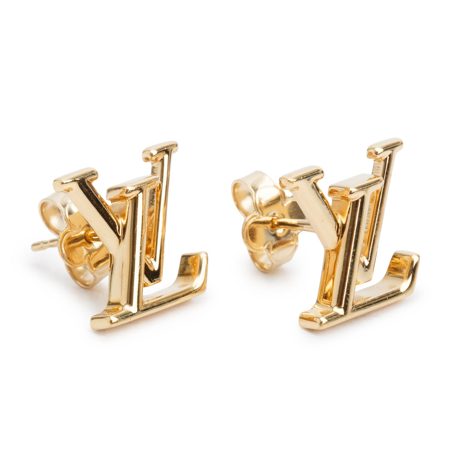 Louis Vuitton 2022 Gold Plated LV Iconic Stud Earrings w/ Box