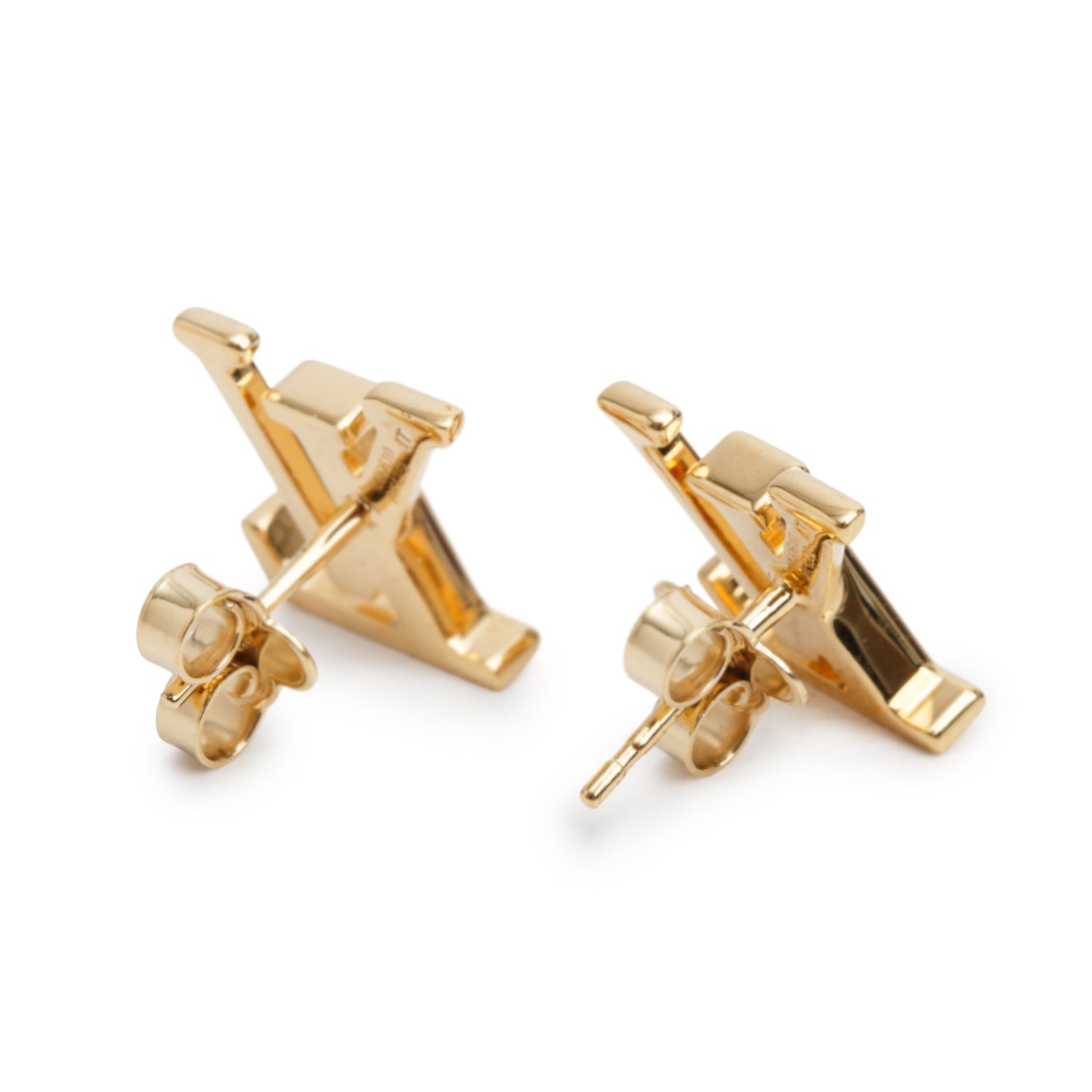 Louis Vuitton 2022 Gold Plated LV Iconic Stud Earrings w/ Box