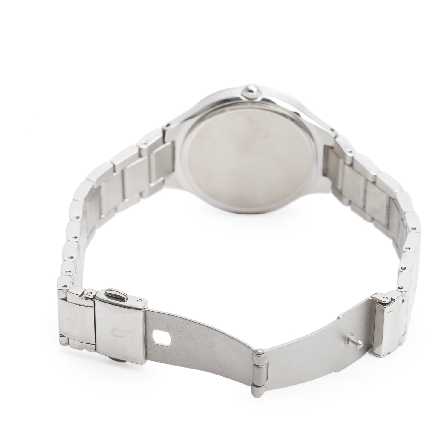 Bulova Stainless Steel Crystal Bezel Classic 34 MM Quartz Watch Crystal Mother of Pearl Dial 96L262