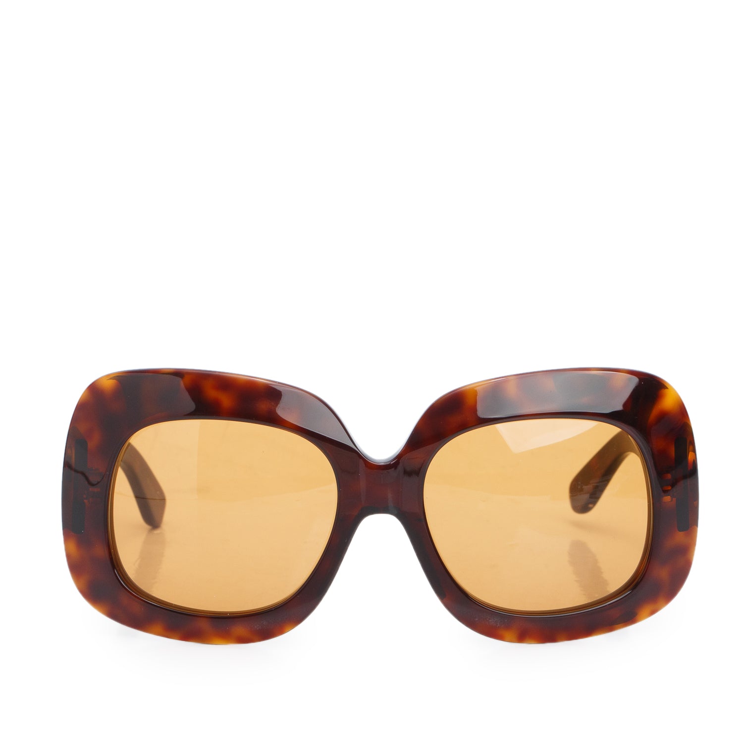 Valentino VLS-180 Brown Havana Acetate Vlogo Oversized Square Sunglasses w/ Box & Case