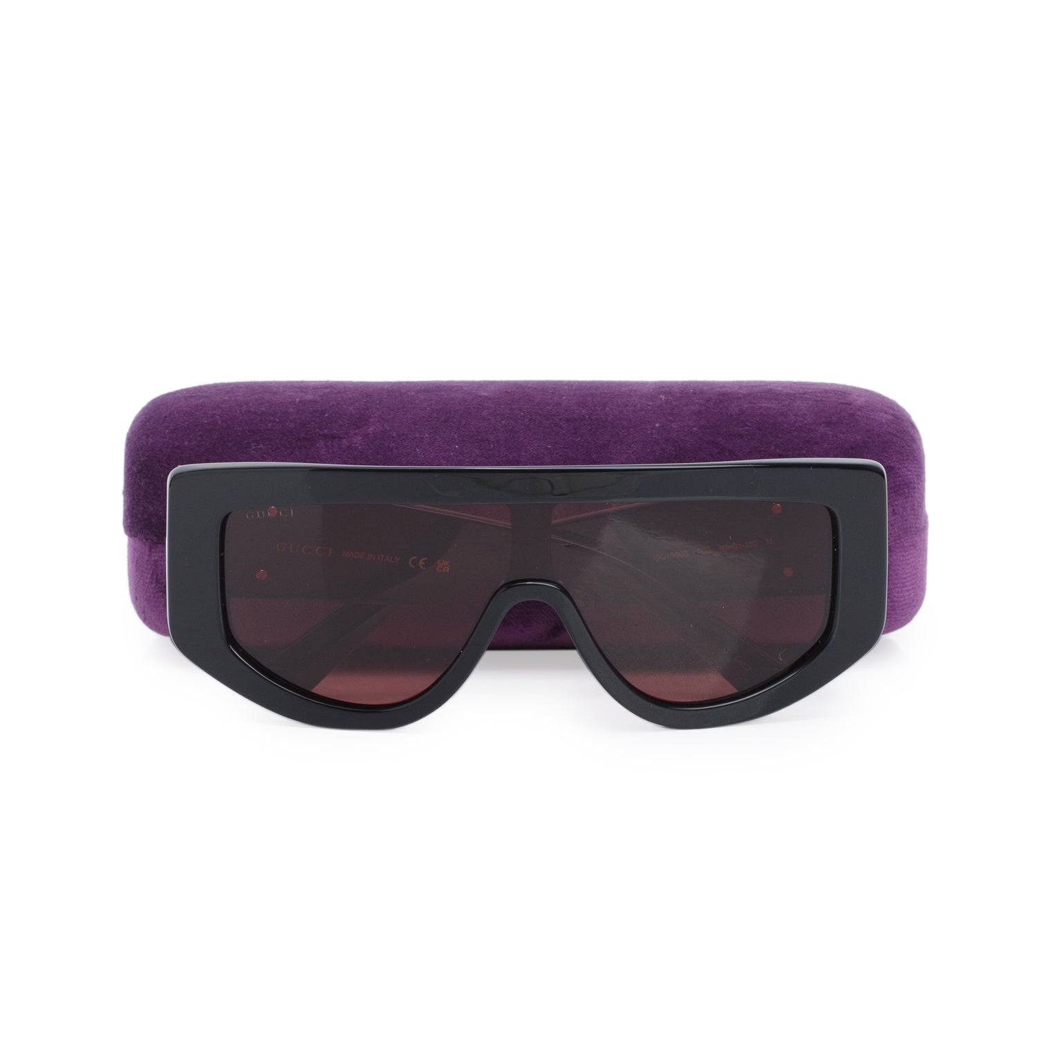 Gucci GG1950S Black Acetate Frame GG Marmont Logo Rectangular Sunglasses w/ Case