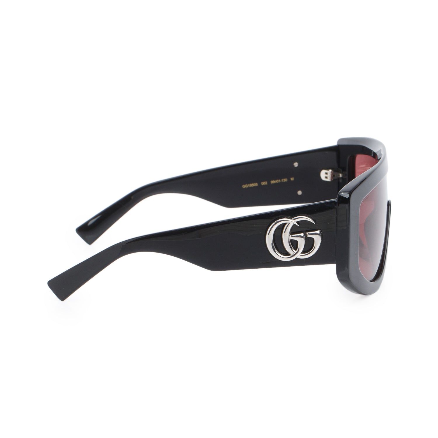 Gucci GG1950S Black Acetate Frame GG Marmont Logo Rectangular Sunglasses w/ Case