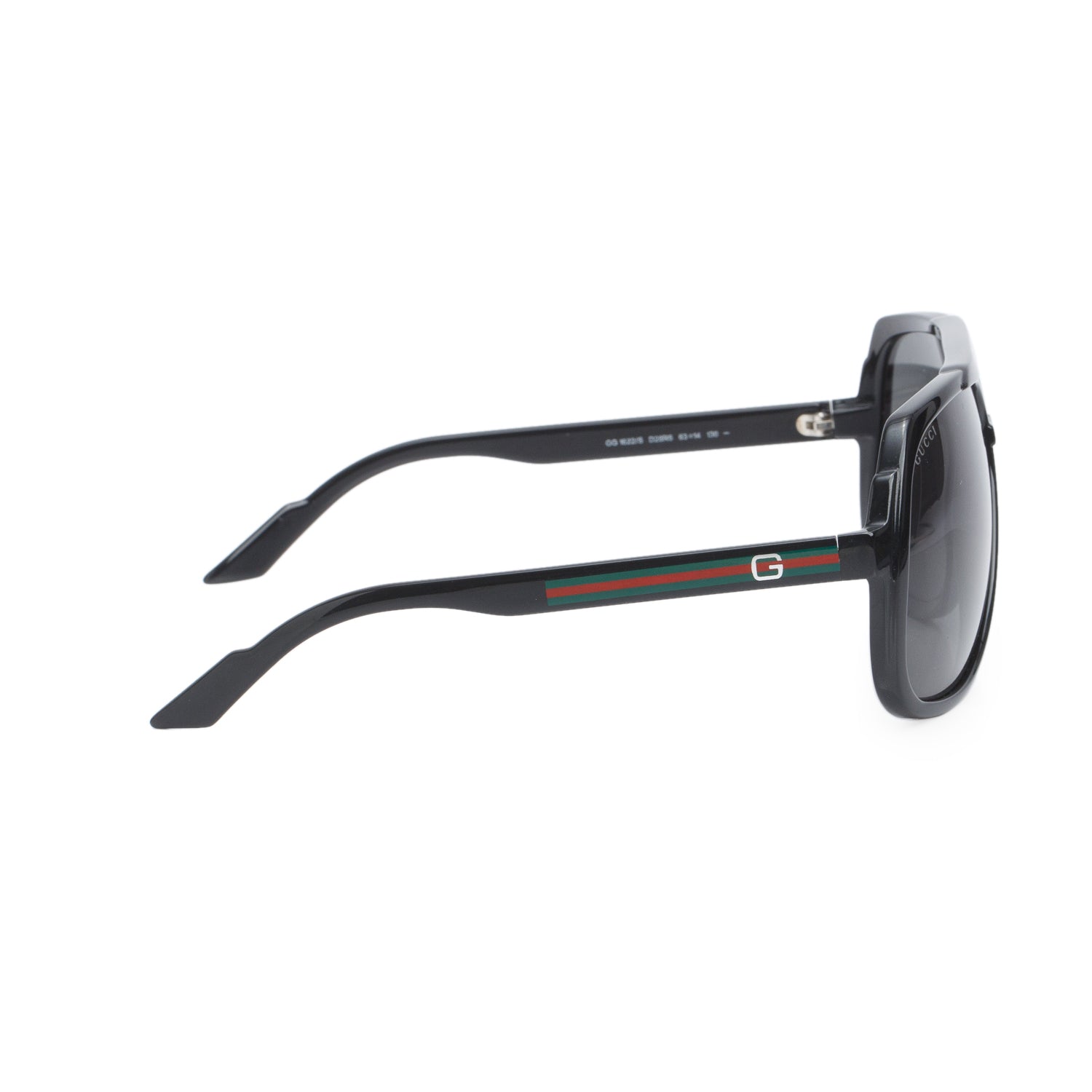 Gucci GG1622/S Black & Web Oversized Aviator Sunglasses w/ Case
