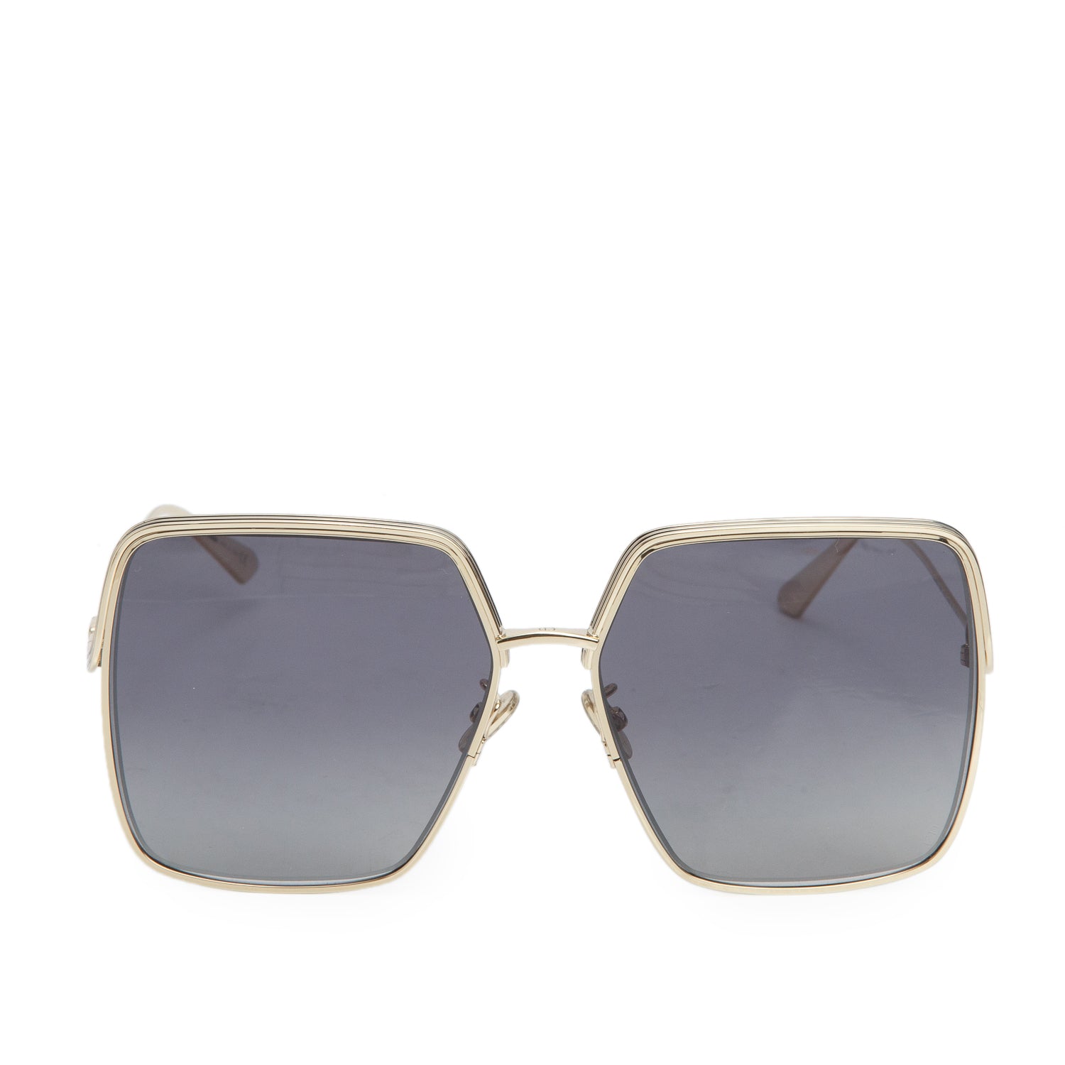 Christian Dior EverDior Gold-Tone Square Sunglasses w/ Case
