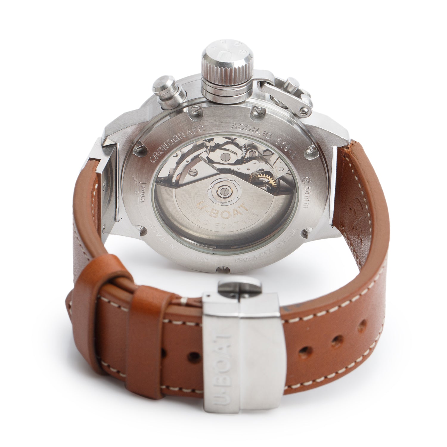 U-Boat Stainless Steel Lefty Classico Italo Fontana Tungsteno Cas 1 45 MM Automatic Watch