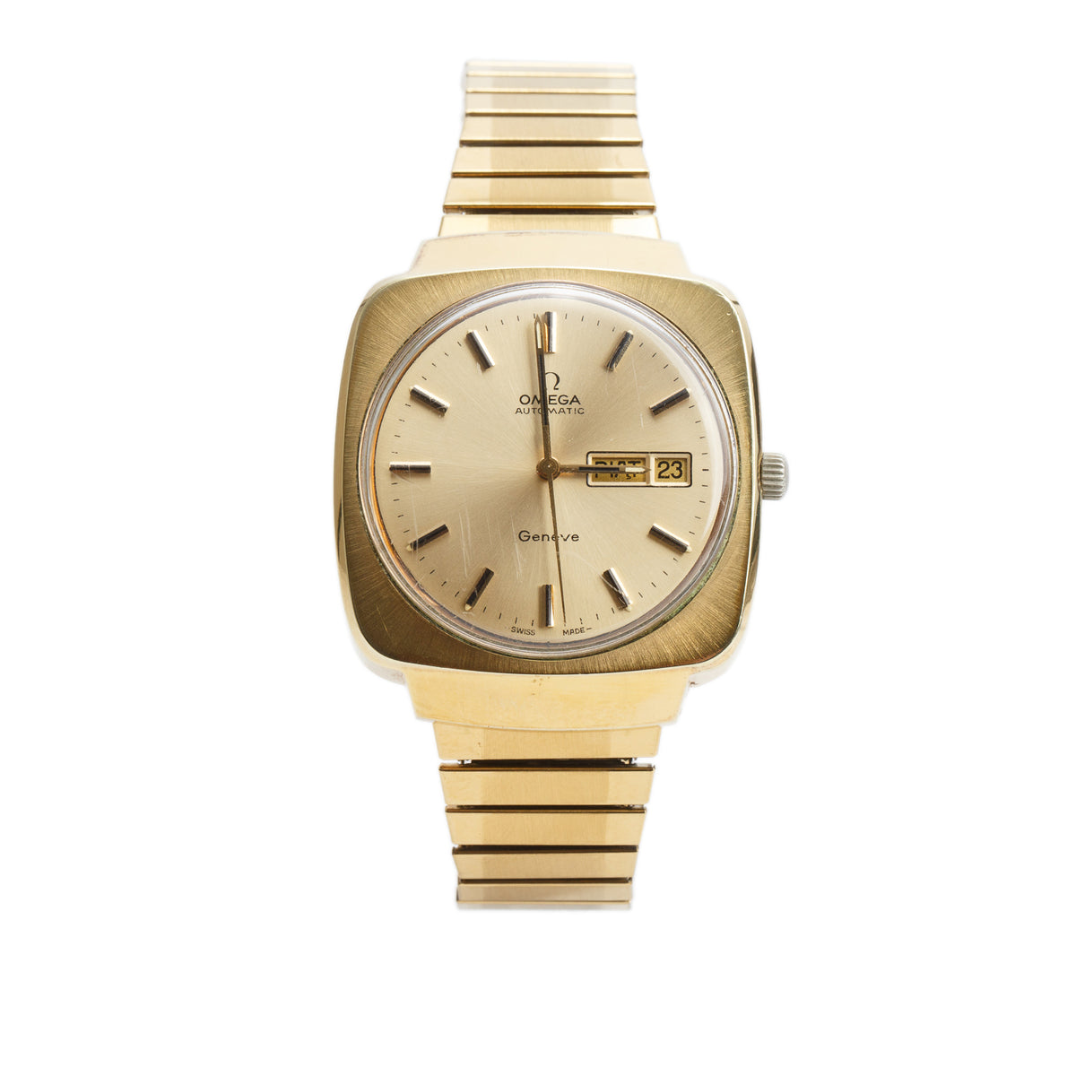 Omega Vintage Gold-Plated Stainless Steel Geneve 37 MM Automatic