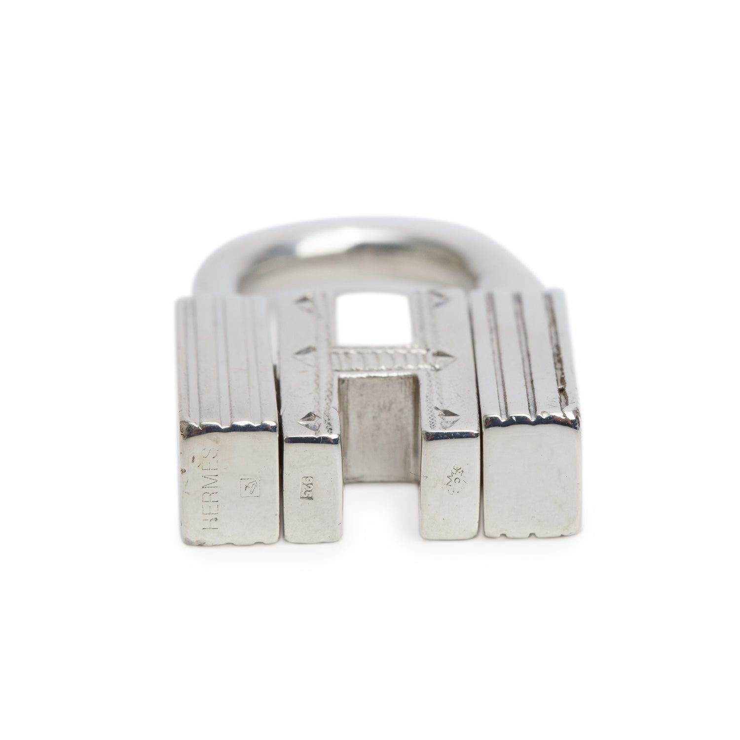 Hermes Sterling Silver Touareg Rotating H Cadena Lock Charm w/ Box