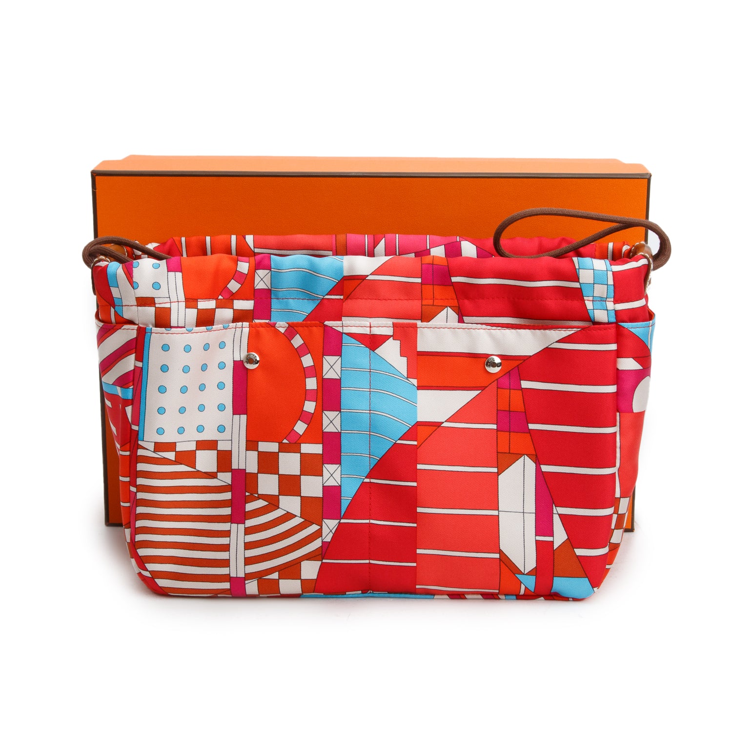 Hermes 2021 Bougainvillier/Bleu Frida Silk Fourbi 25 Pouch w/ Box & Receipt