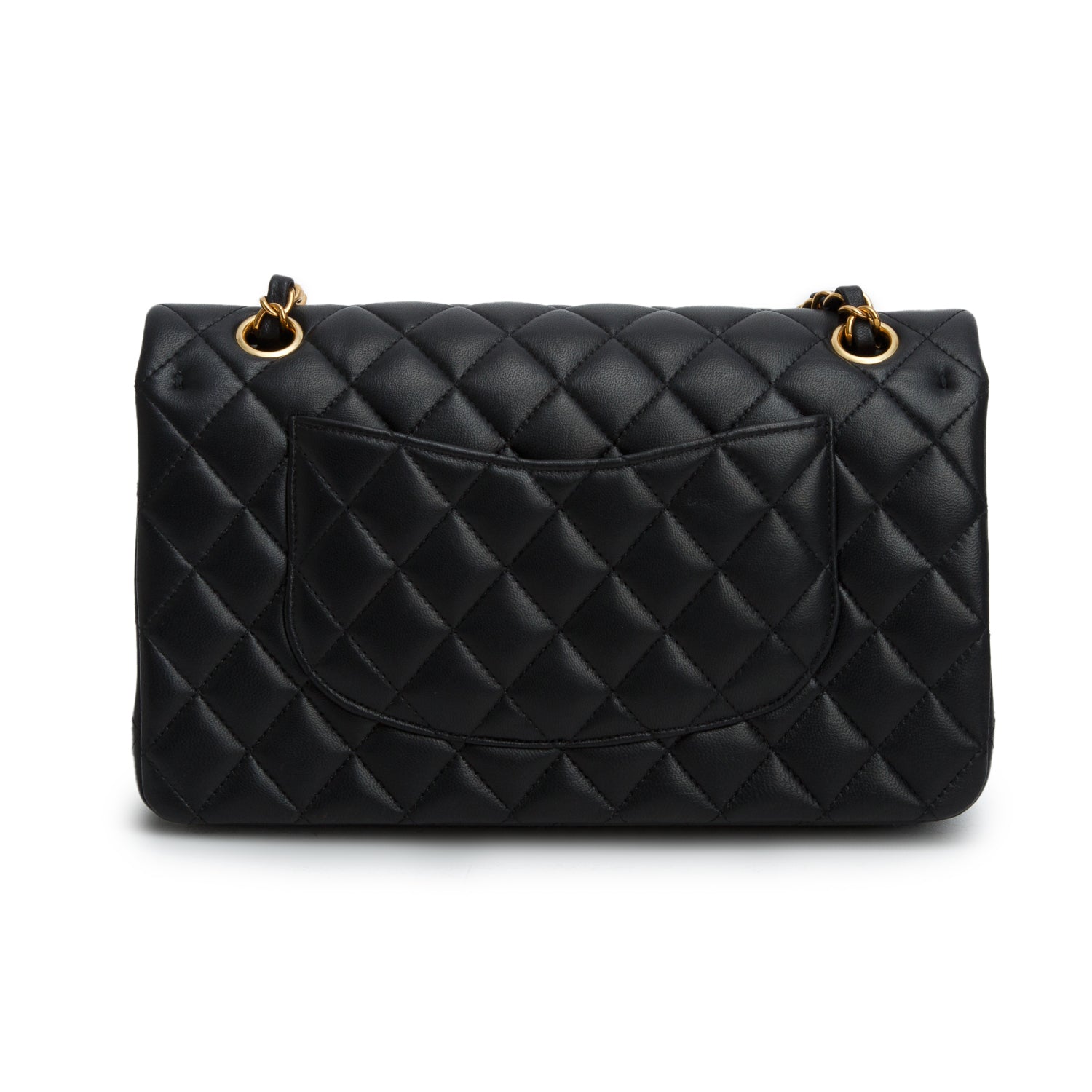 Chanel Black Quilted Lambskin Leather Classic Medium Double Flap Bag w/ Box