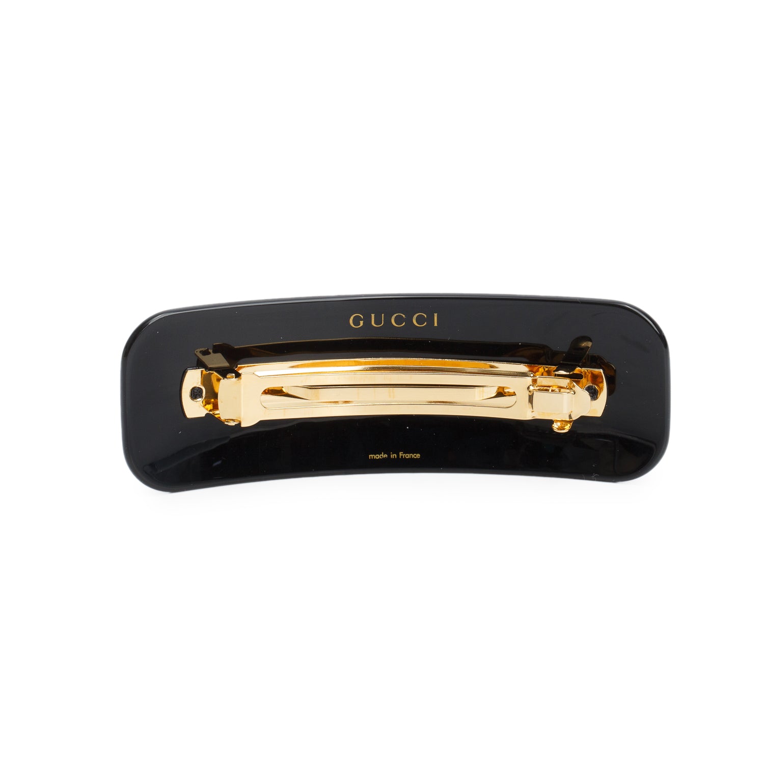 Gucci Black Resin Crystal Embellished Hair Clip Barrette