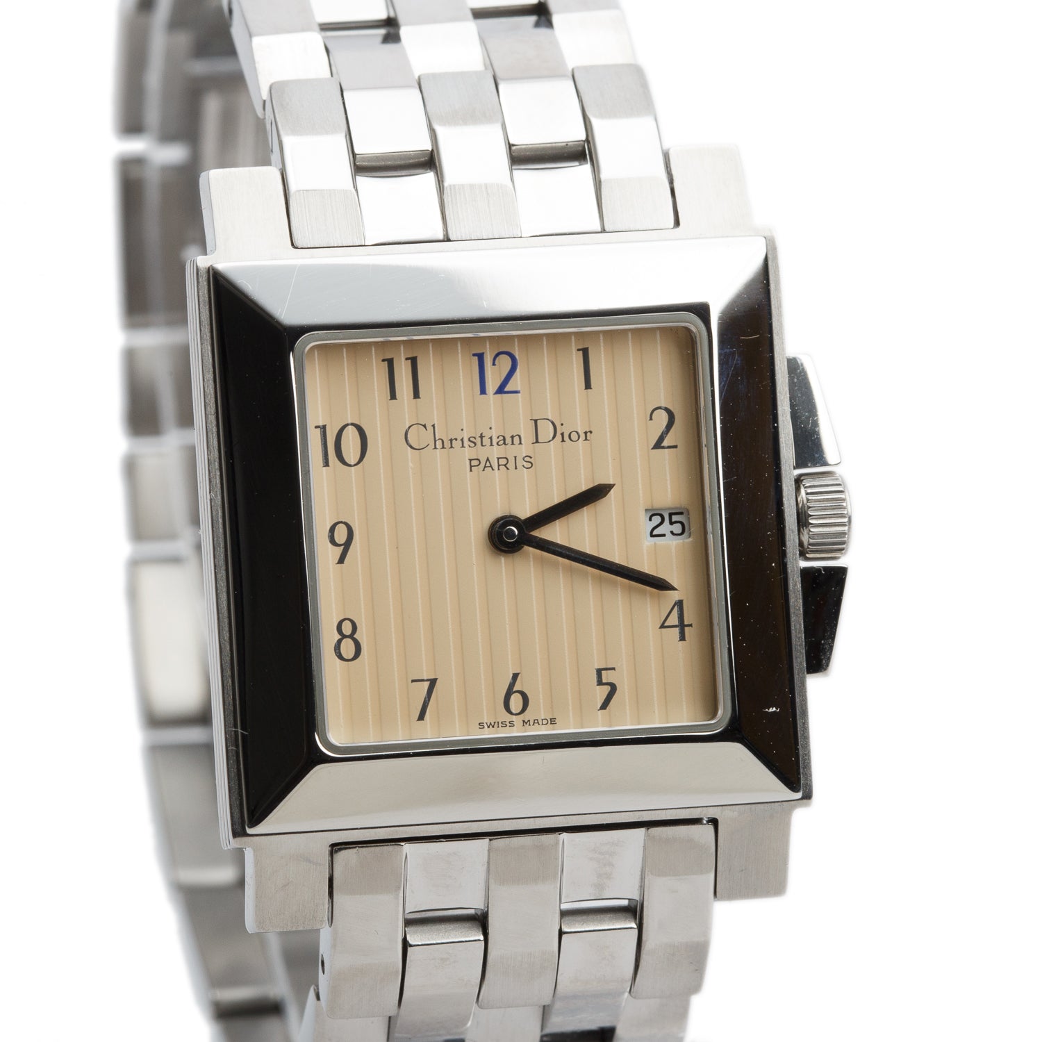 Christian Dior Stainless Steel Monsieur 27 MM Quartz Watch Beige Dial D71-100