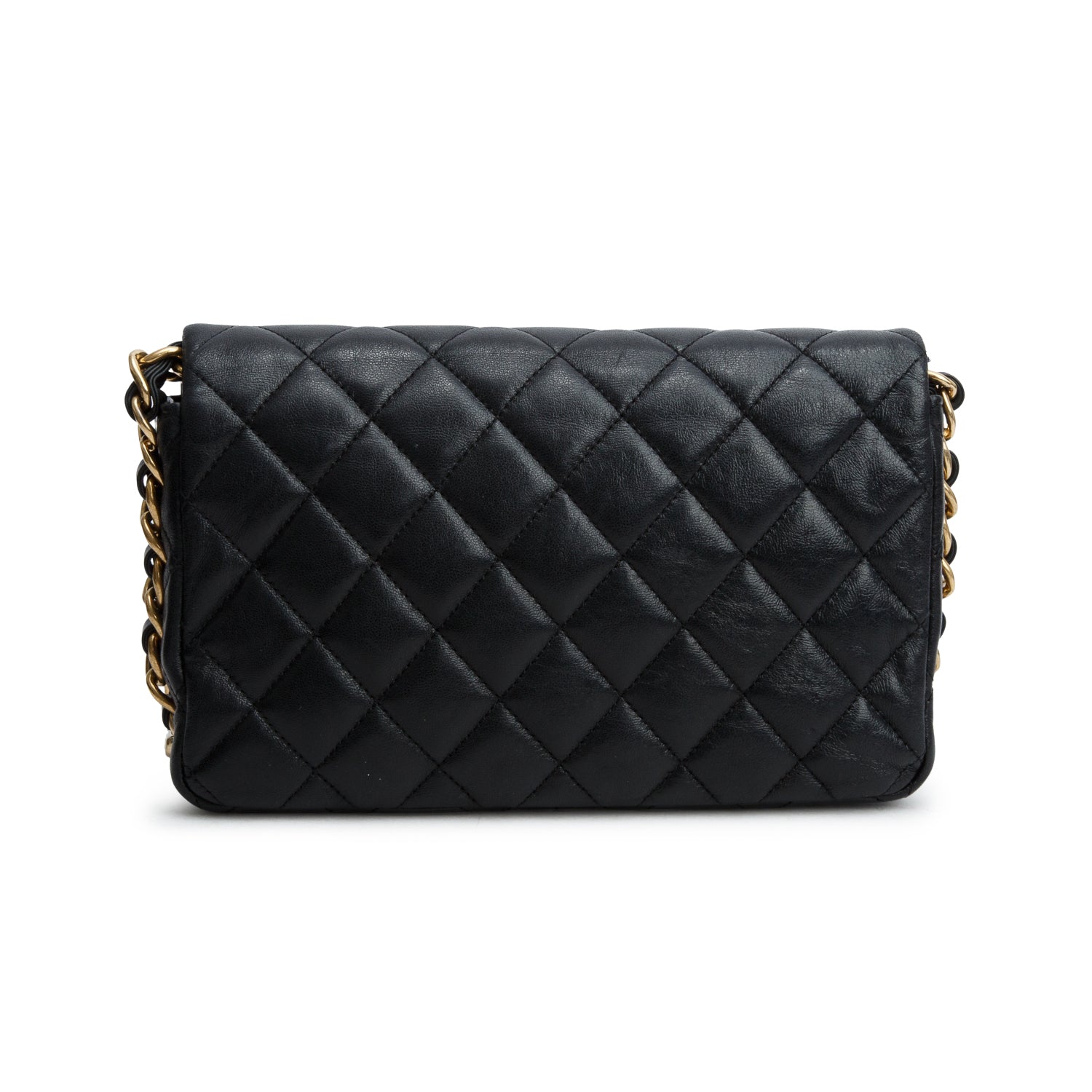 Chanel Black Shiny Lambskin Chain Single Flap