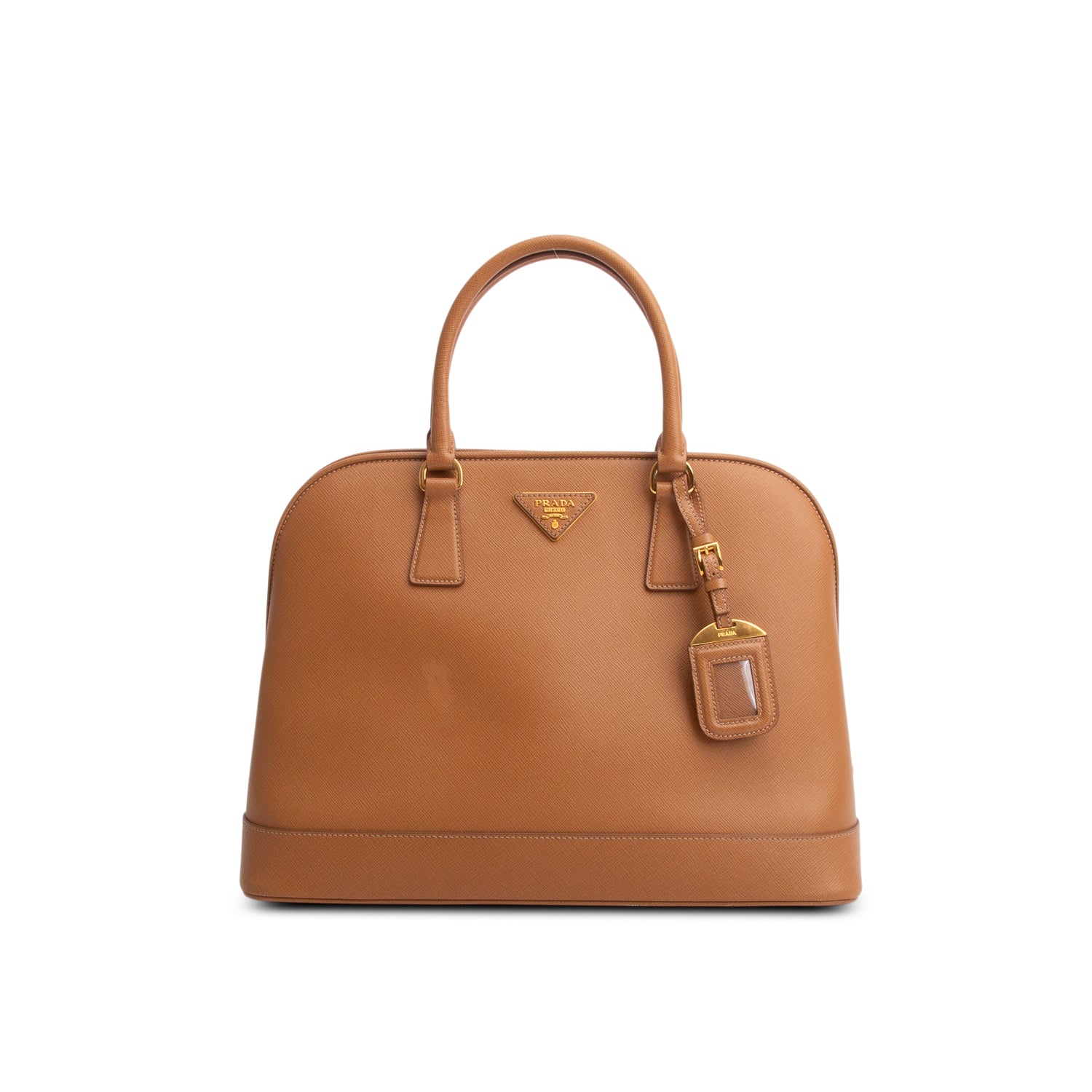 Prada Brown Saffiano Lux Open Promenade Tote w/ Authenticity Card & Strap