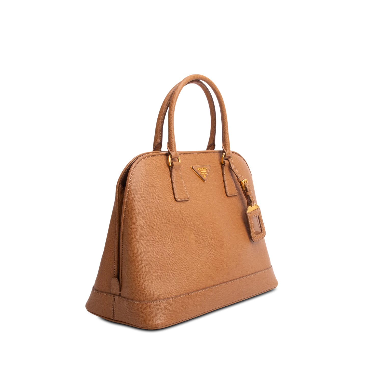 Prada Brown Saffiano Lux Open Promenade Tote w/ Authenticity Card & Strap