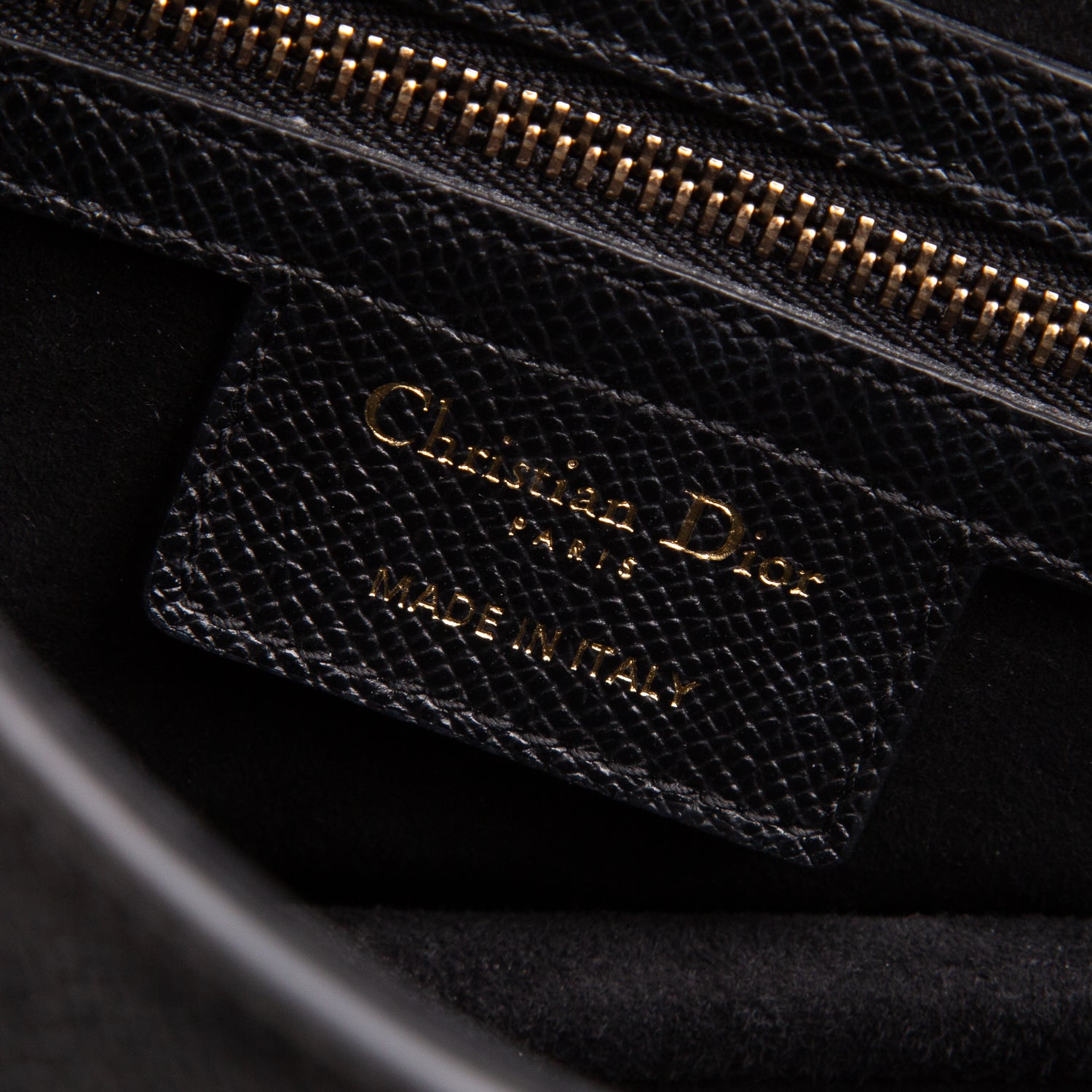 Christian Dior 2023 Black Grained Calfskin Saddle Bag w/ Strap