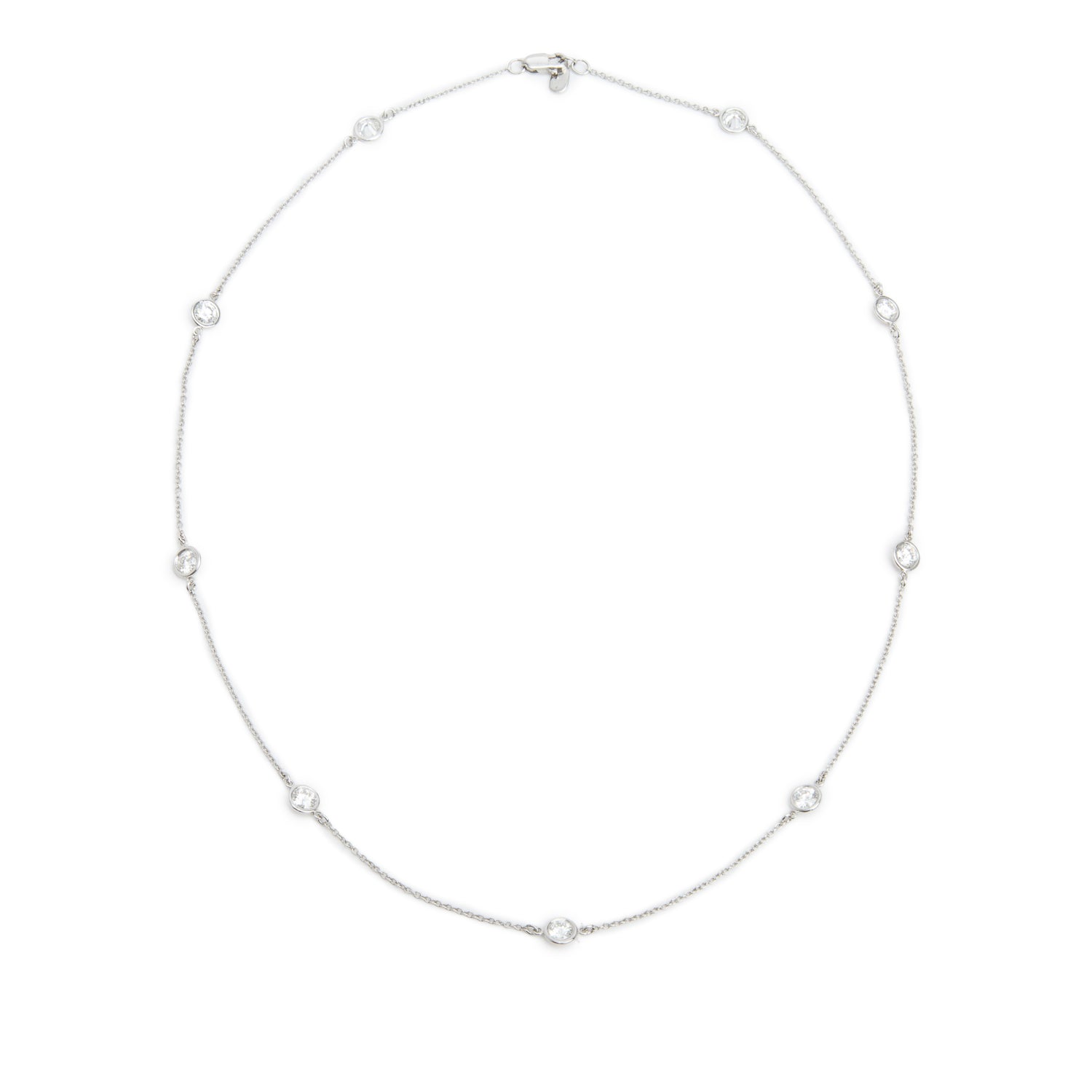 Birks Platinum Diamond Station Necklace
