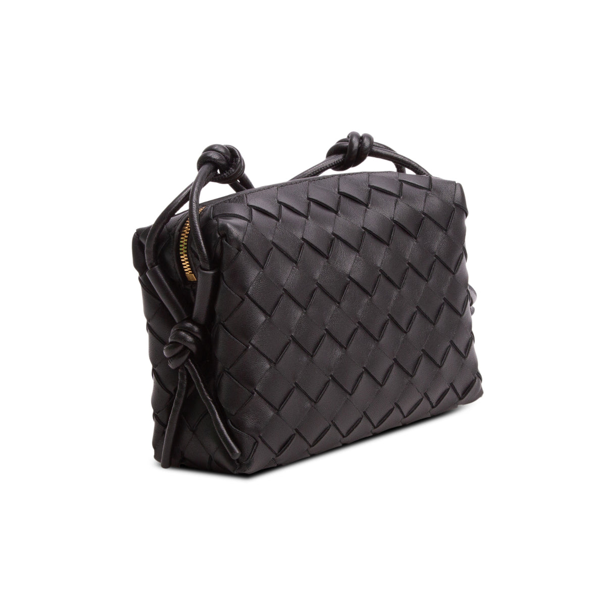 Bottega Veneta Black Nappa Intrecciato Mini Loop Camera Bag w/ Box