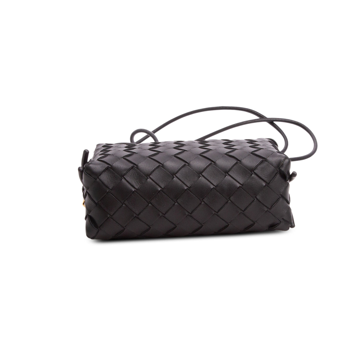 Bottega Veneta Black Nappa Intrecciato Mini Loop Camera Bag w/ Box