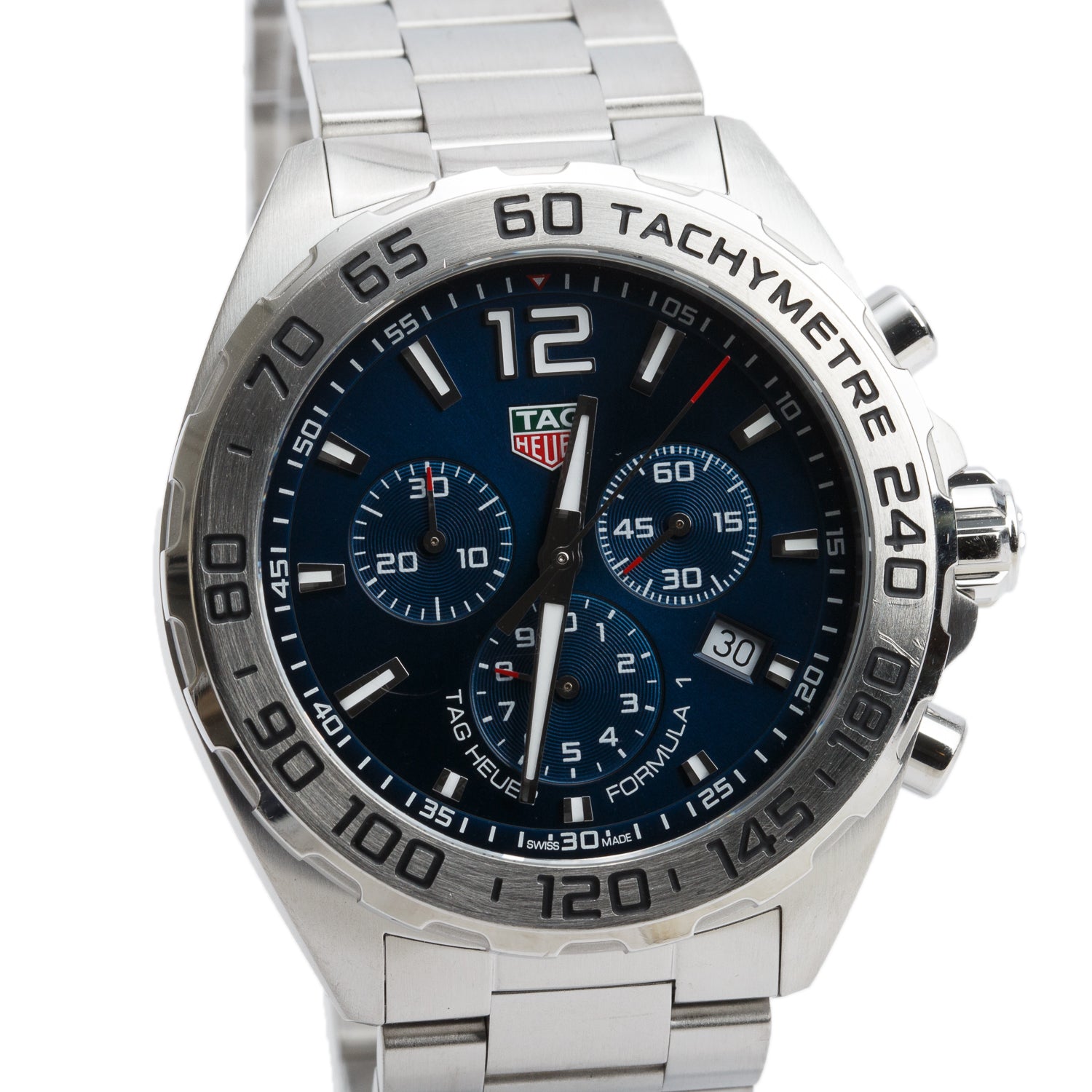 Tag Heuer 2021 Stainless Steel Formula 1 43 MM Chronograph Quartz Watch Blue Dial CAZ101K w/ Box & Papers
