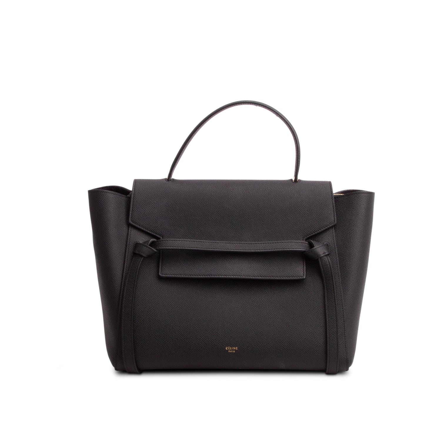 Celine Black Grained Calfskin Mini Belt Bag w/ Strap