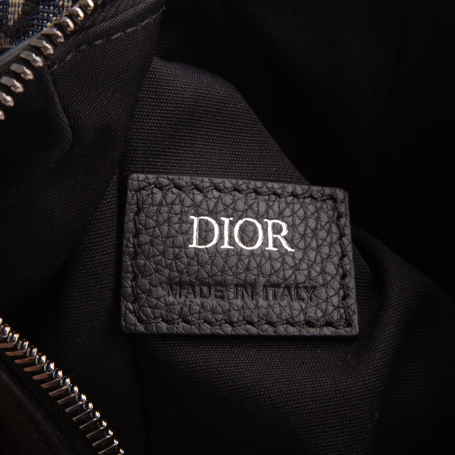 Christian Dior 2023 Blue Grained Calfskin Oblique Scarab Sling Bag