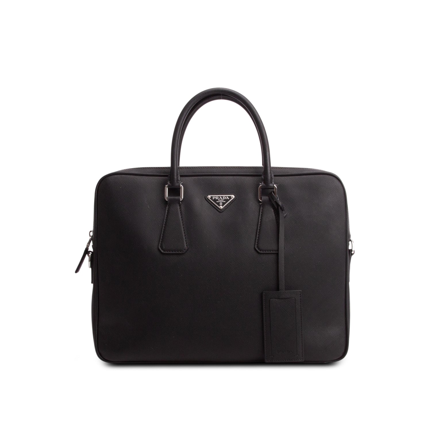 Prada Black Saffiano Travel Briefcase w/ Authenticity Card