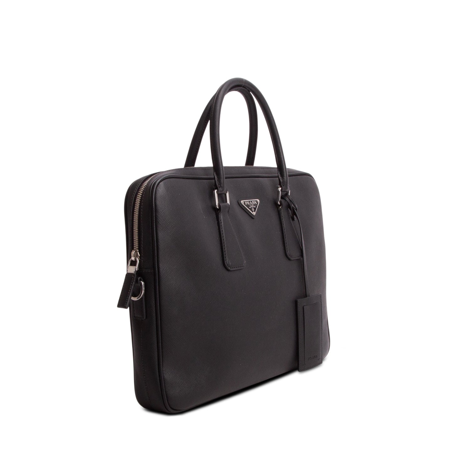 Prada Black Saffiano Travel Briefcase w/ Authenticity Card