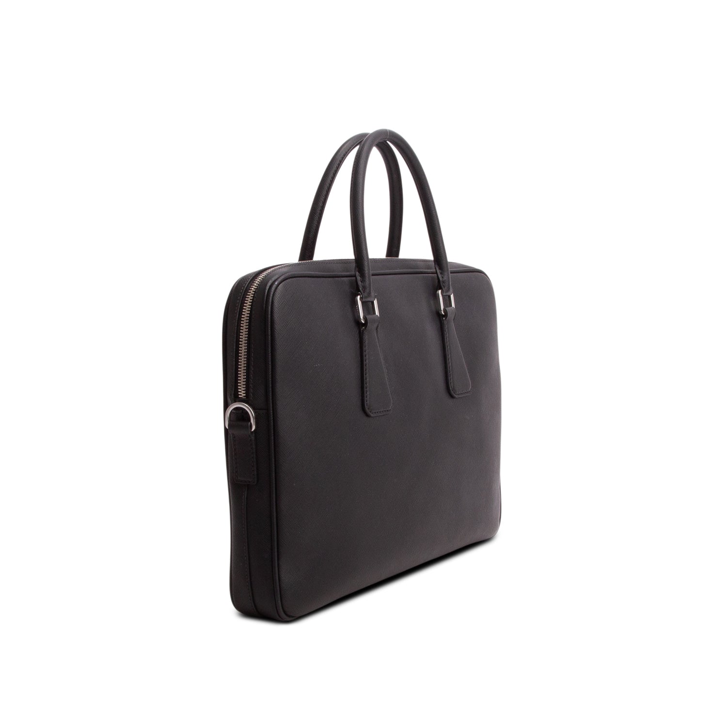 Prada Black Saffiano Travel Briefcase w/ Authenticity Card