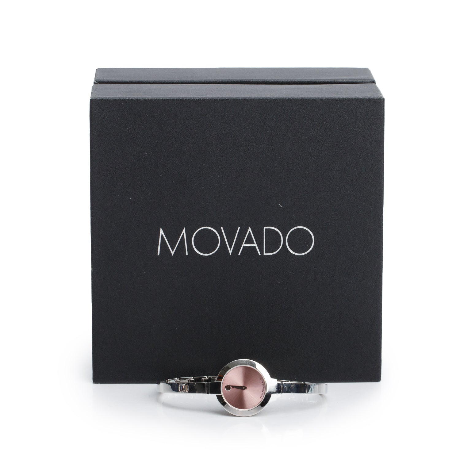 Movado Stainless Steel Bela 24 MM Quartz Watch Pink Dial w/ Box