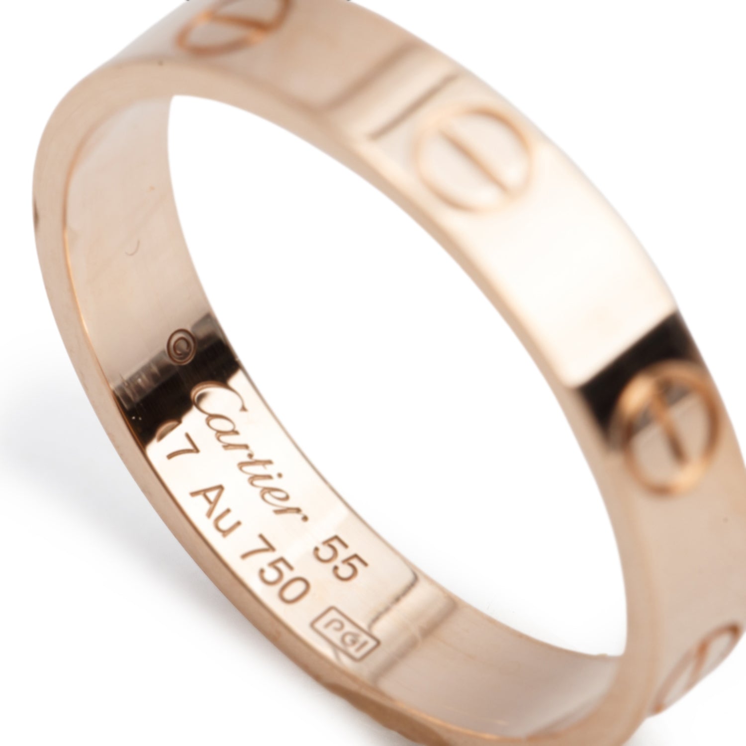 Cartier 18k Rose Gold 3.6 MM Love Wedding Band Ring, Size 55 7.25 w/ Box, Receipt & Certificate