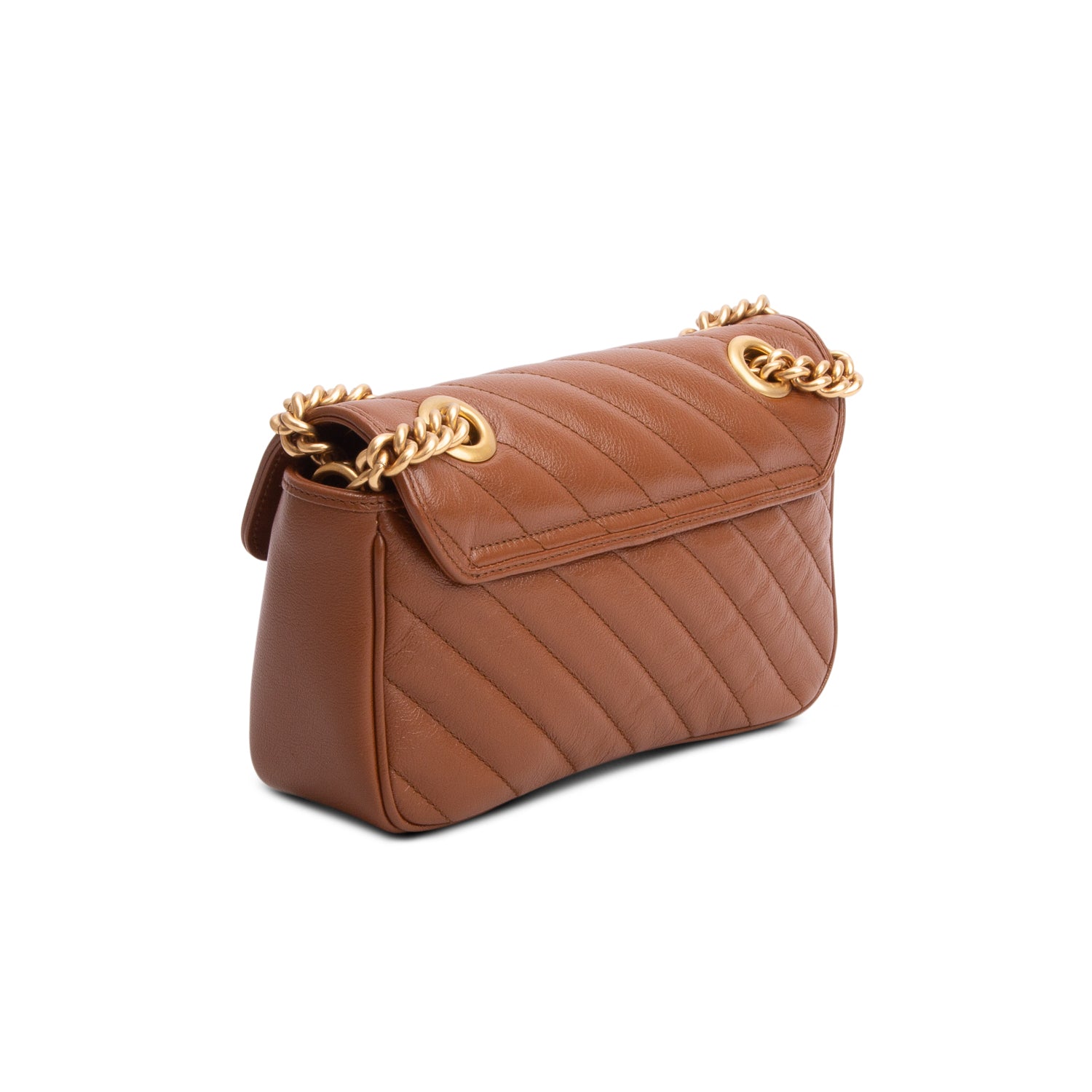Gucci Brown GG Marmont Matelasse Small Shoulder Bag