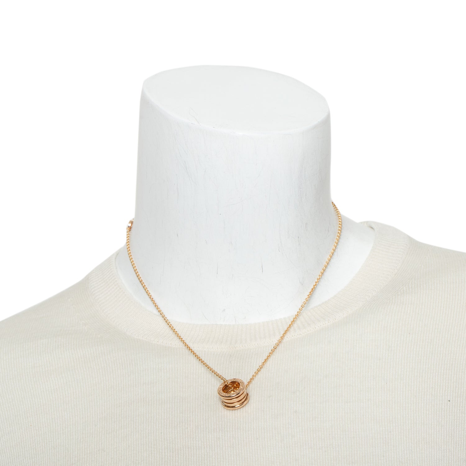 BVLGARI 18k Rose Gold B.Zero1 Pendant Necklace w/ Box & Certificate