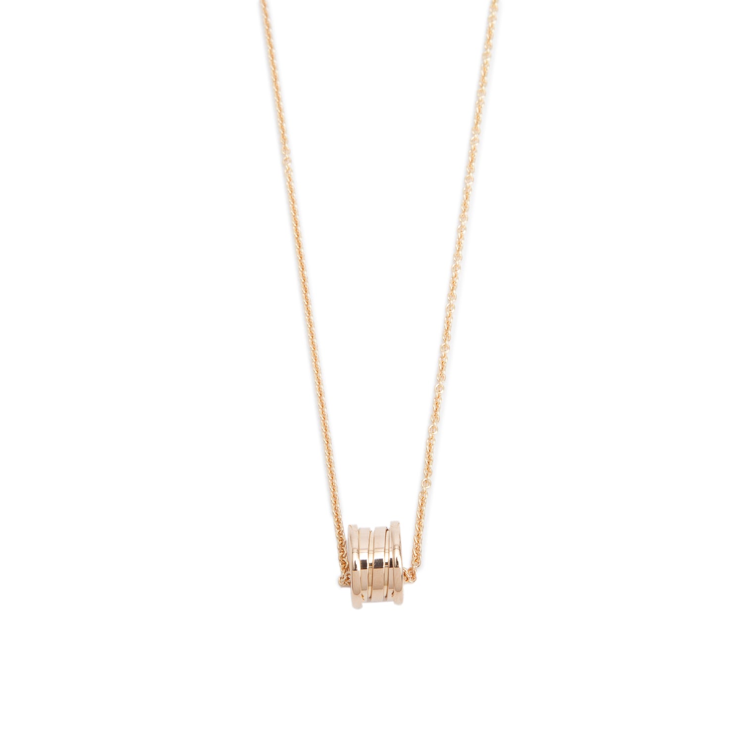 BVLGARI 18k Rose Gold B.Zero1 Pendant Necklace w/ Box & Certificate