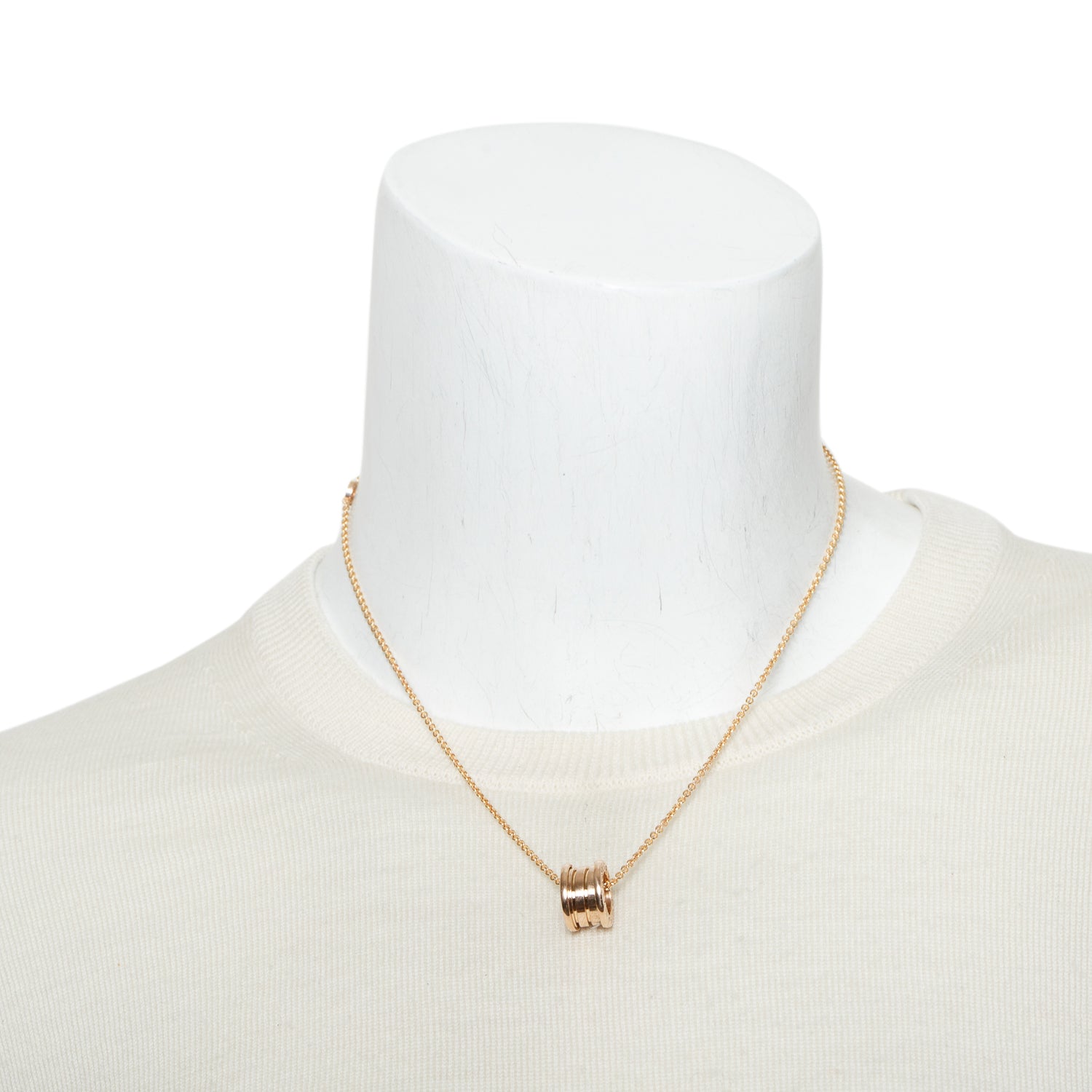 BVLGARI 18k Rose Gold B.Zero1 Pendant Necklace w/ Box & Certificate