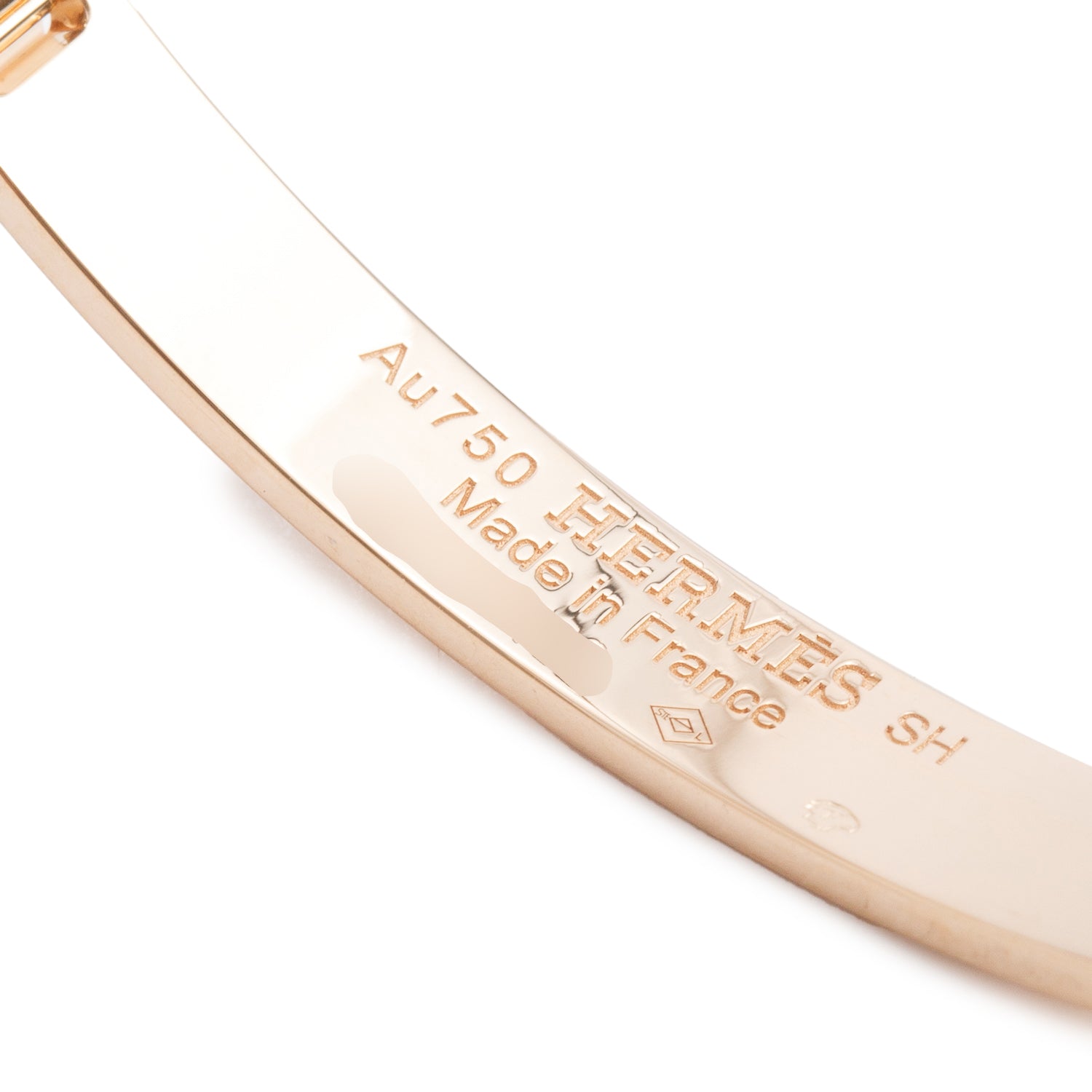 Hermes 18k Rose Gold Diamond H D'ancre Bracelet, Small Model, Size SH w/ Box & Certificate