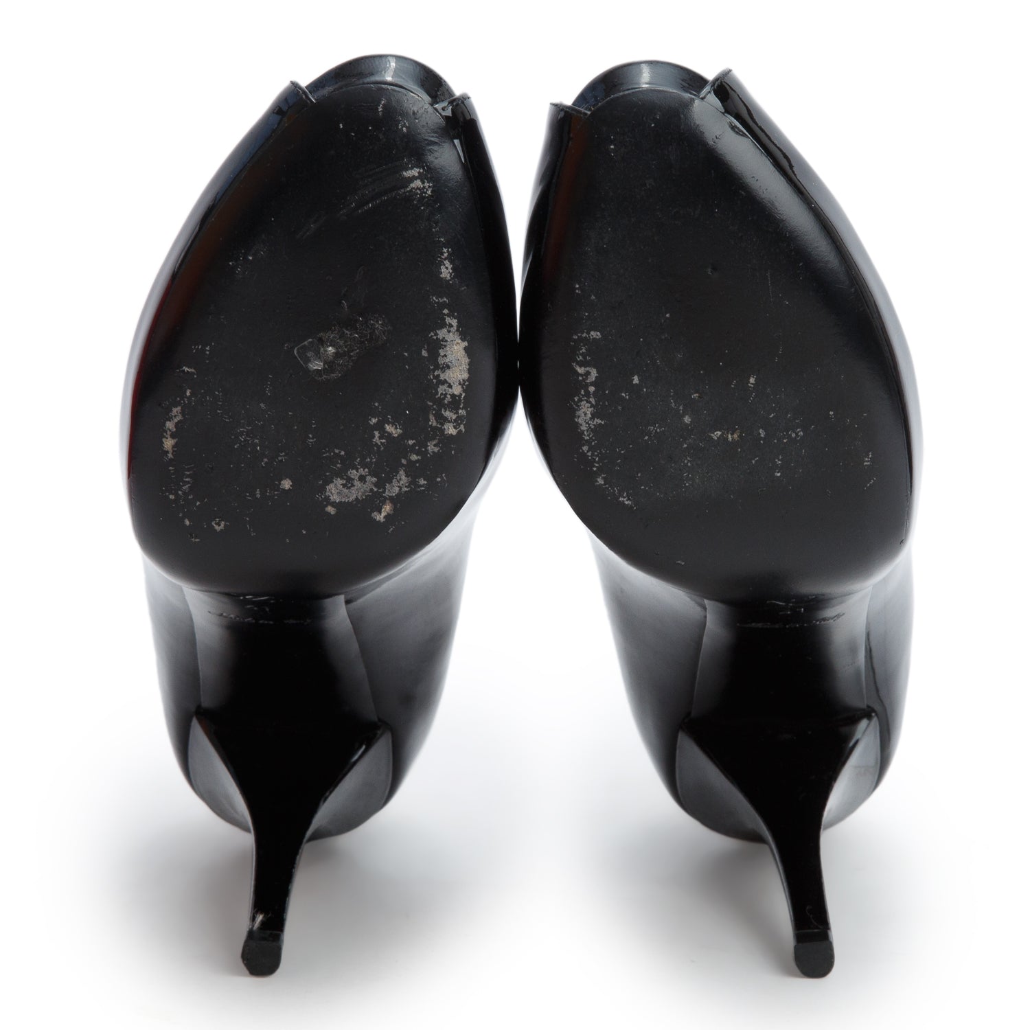 Louis Vuitton Black Patent Leather Lock It Peep Toe Pumps, Size 41 w/ Box