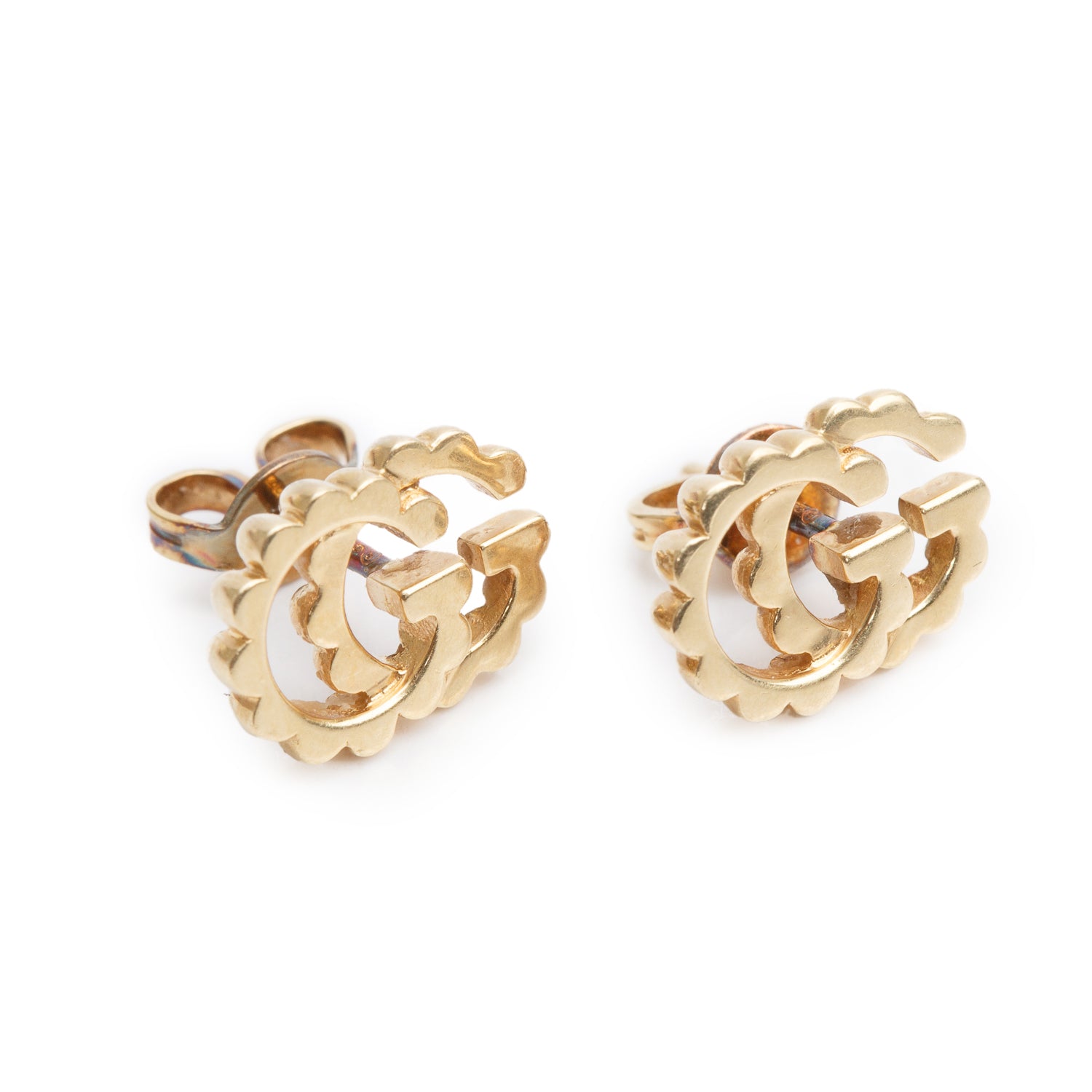 Gucci 18k Yellow Gold GG Running Stud Earrings