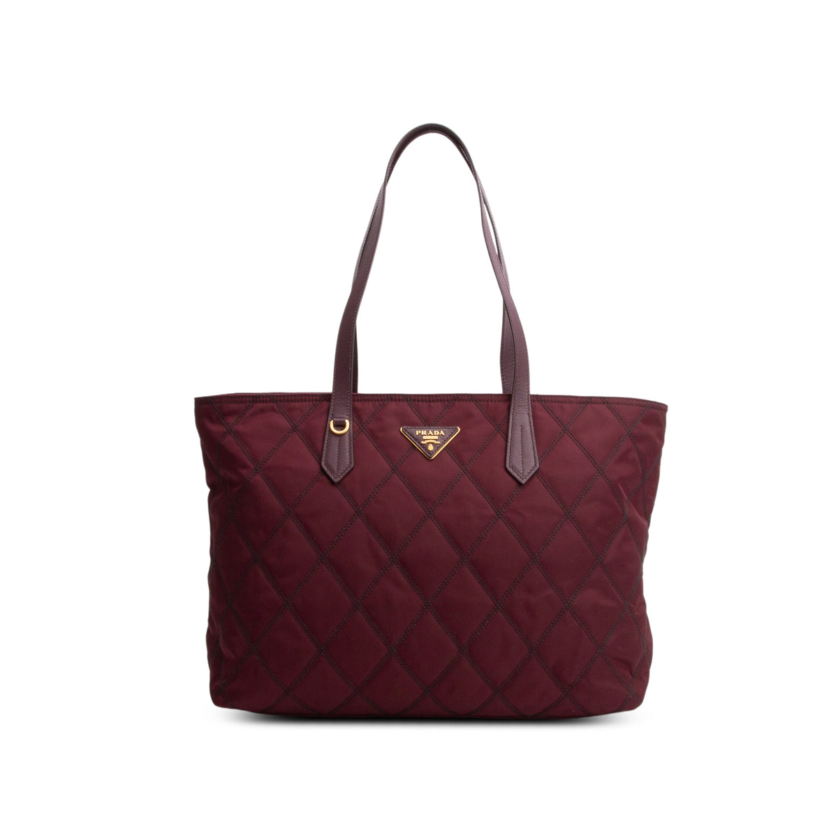 Prada Burgundy Tessuto Impuntu Tote w/ Authenticity Card